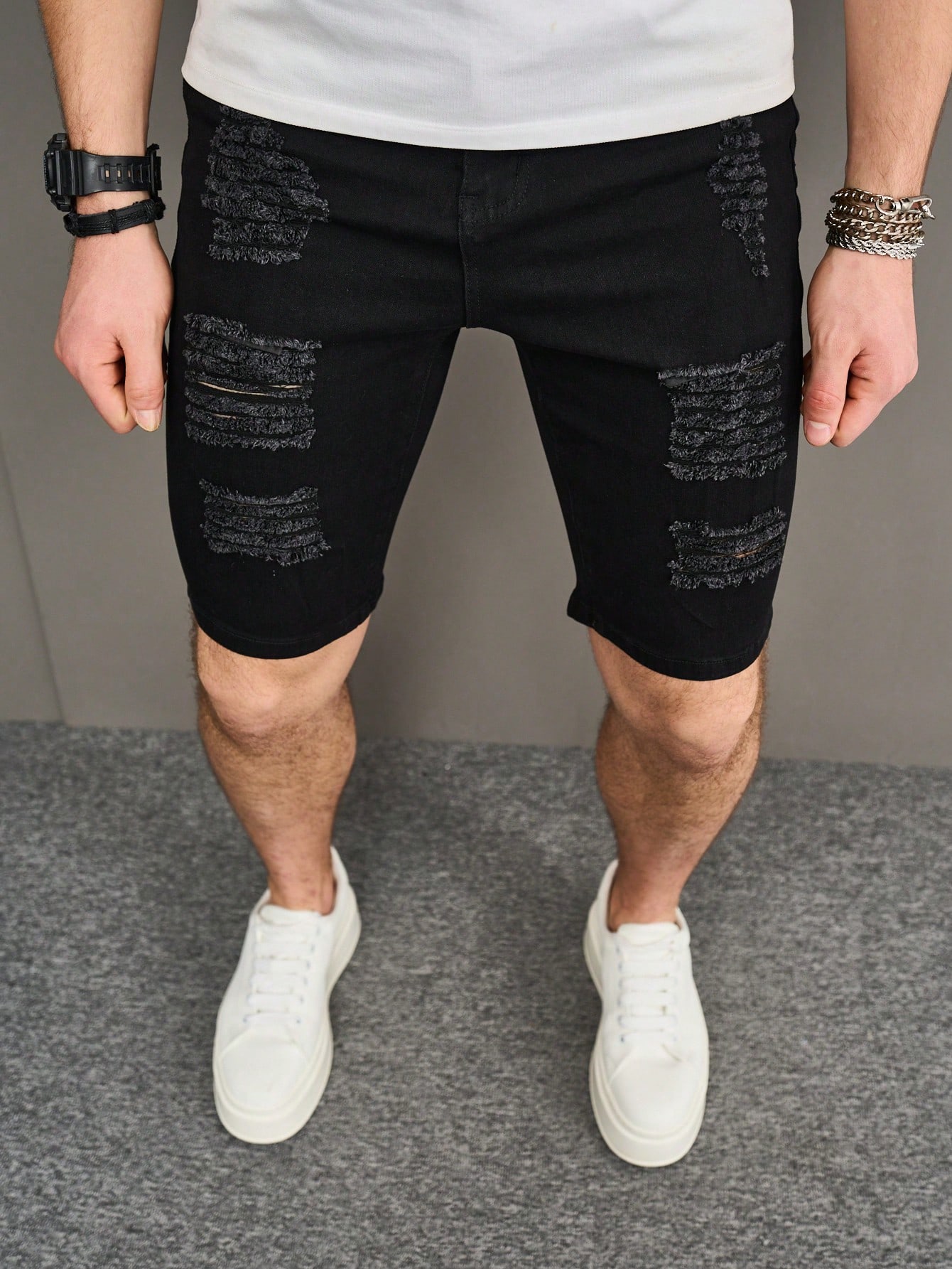 Men Plus Size Denim Shorts