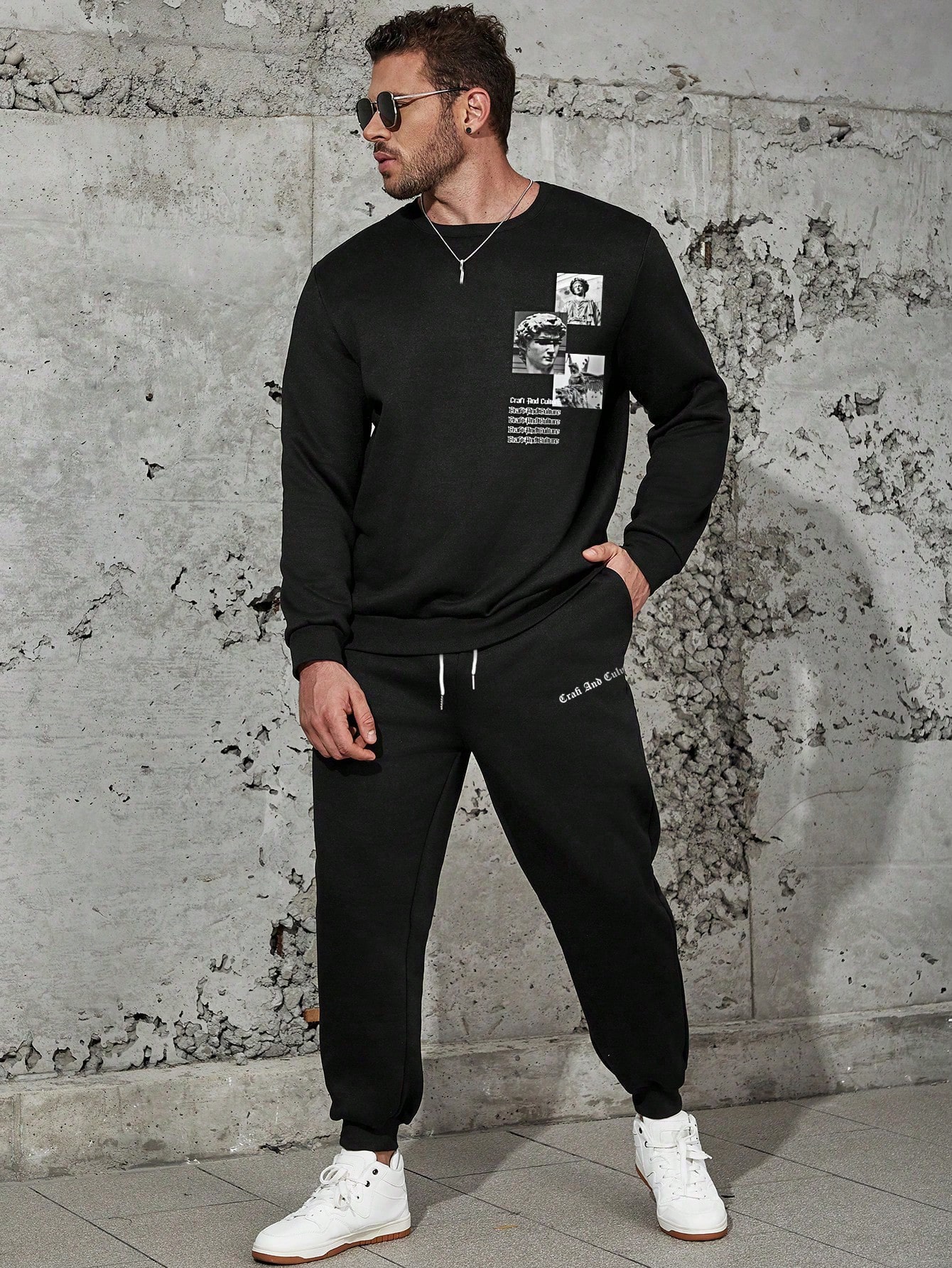 Men Plus Size Hoodie & Sweatshirt Co-ords