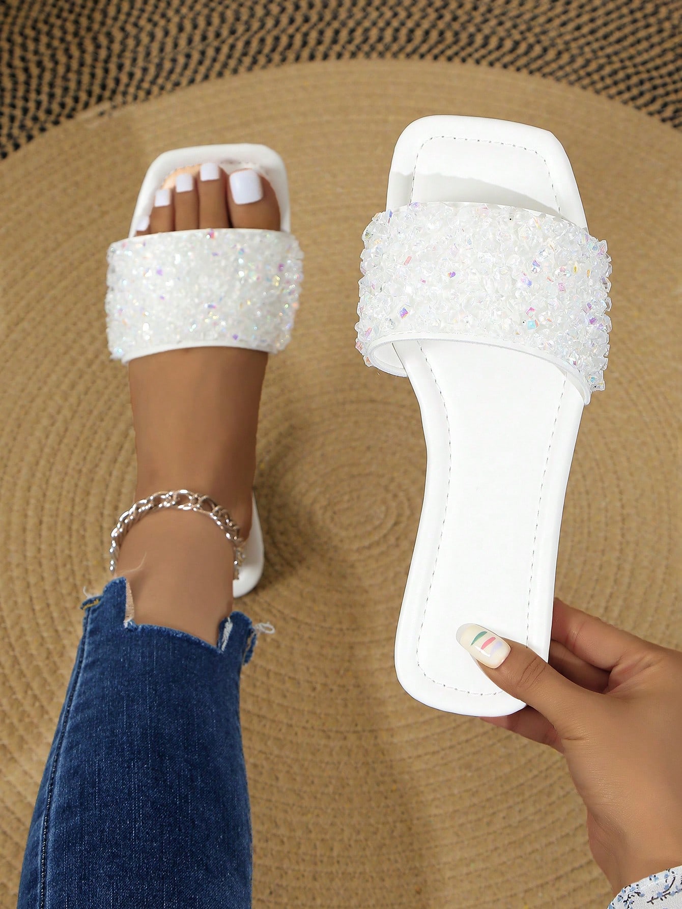 In White Women Flat Sandals