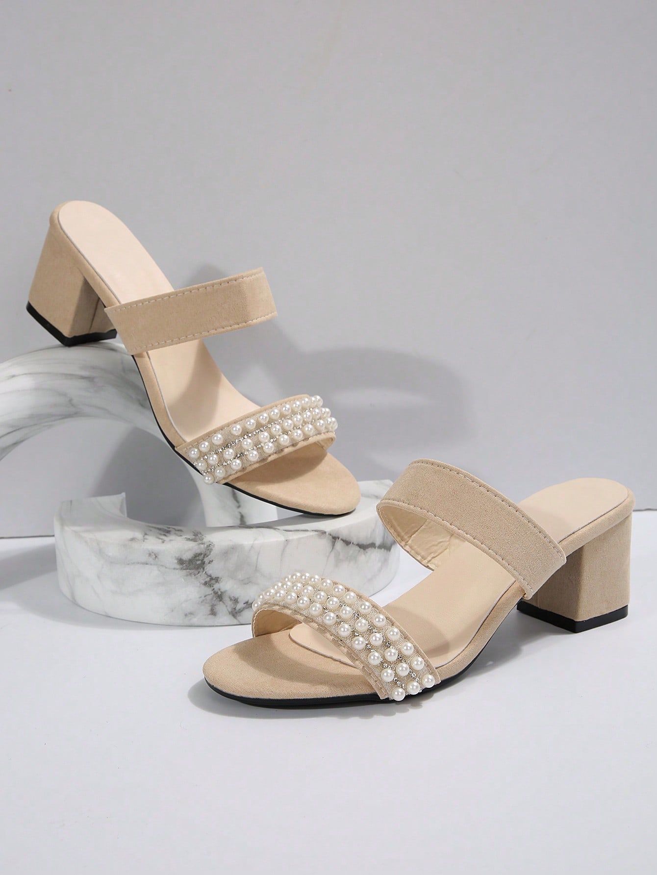 In Beige Women Heeled Sandals