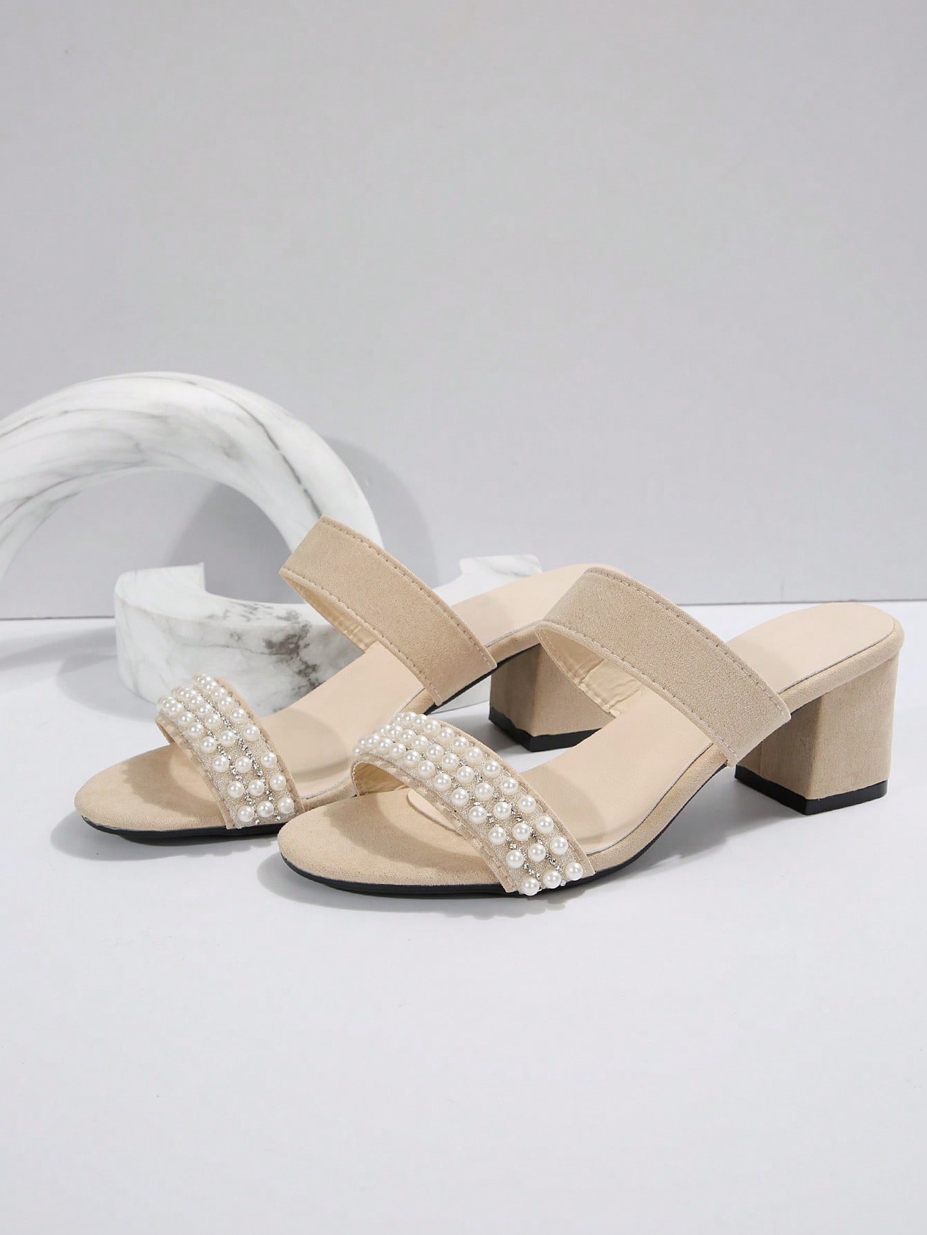 In Beige Women Heeled Sandals