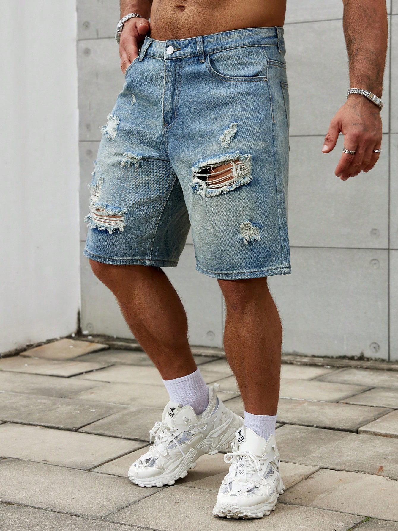 Men Plus Size Denim Shorts