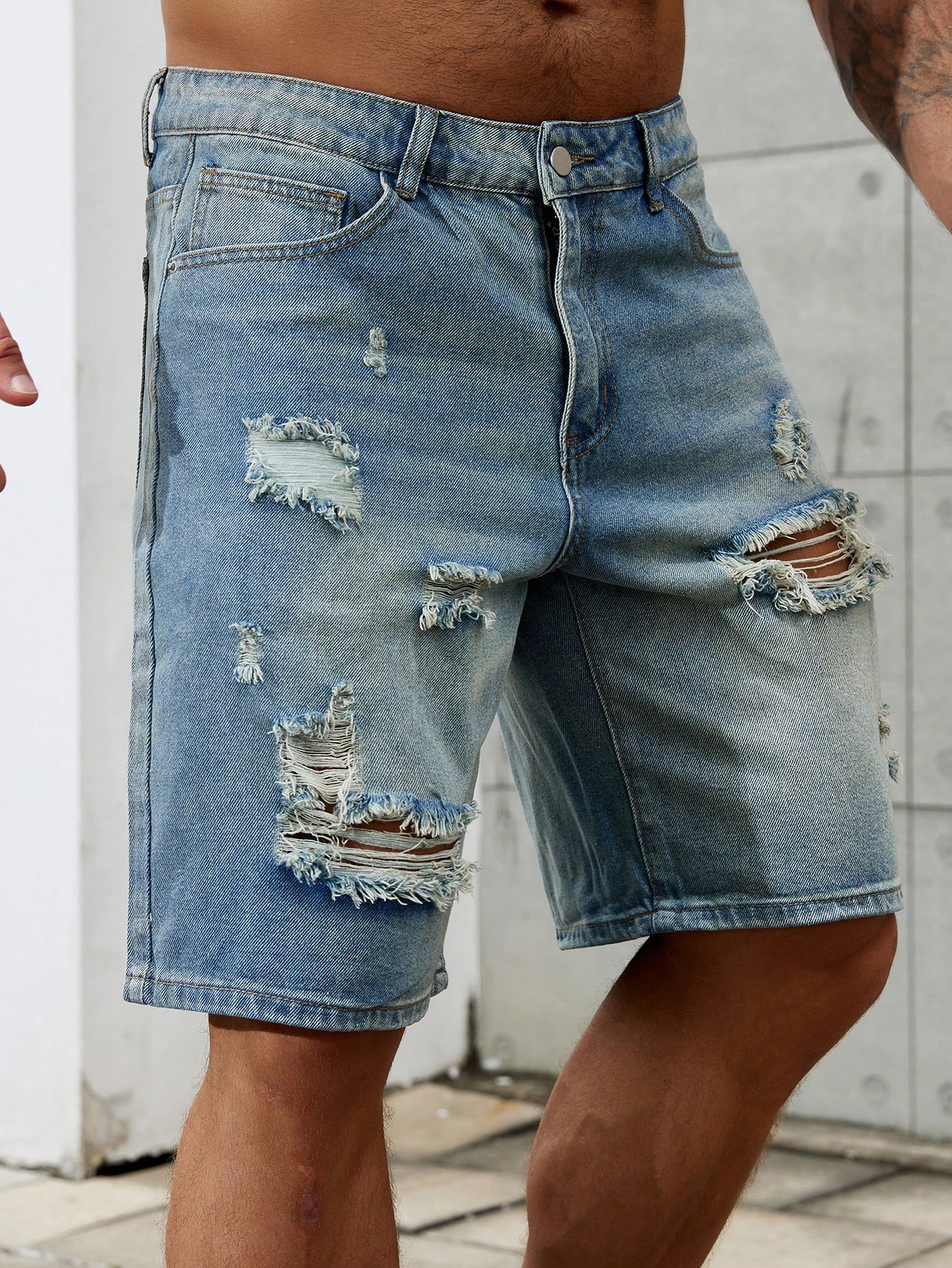 Men Plus Size Denim Shorts