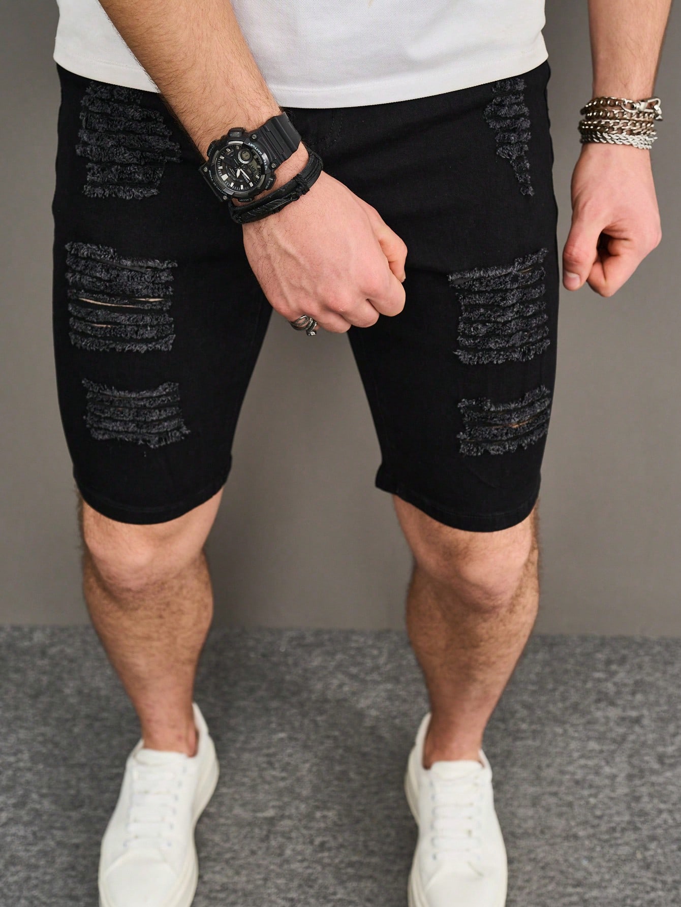 Men Plus Size Denim Shorts