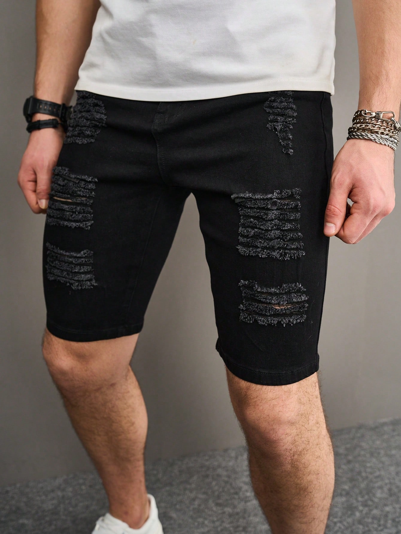 Men Plus Size Denim Shorts