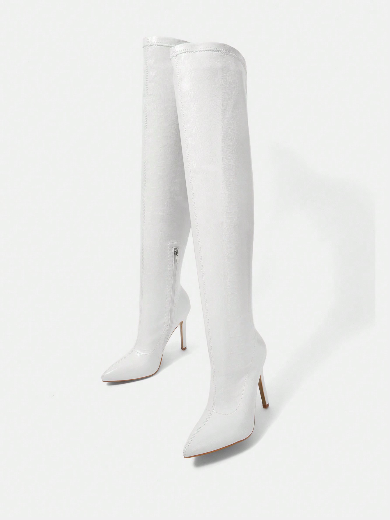 In White Women Over-the-Knee Boots