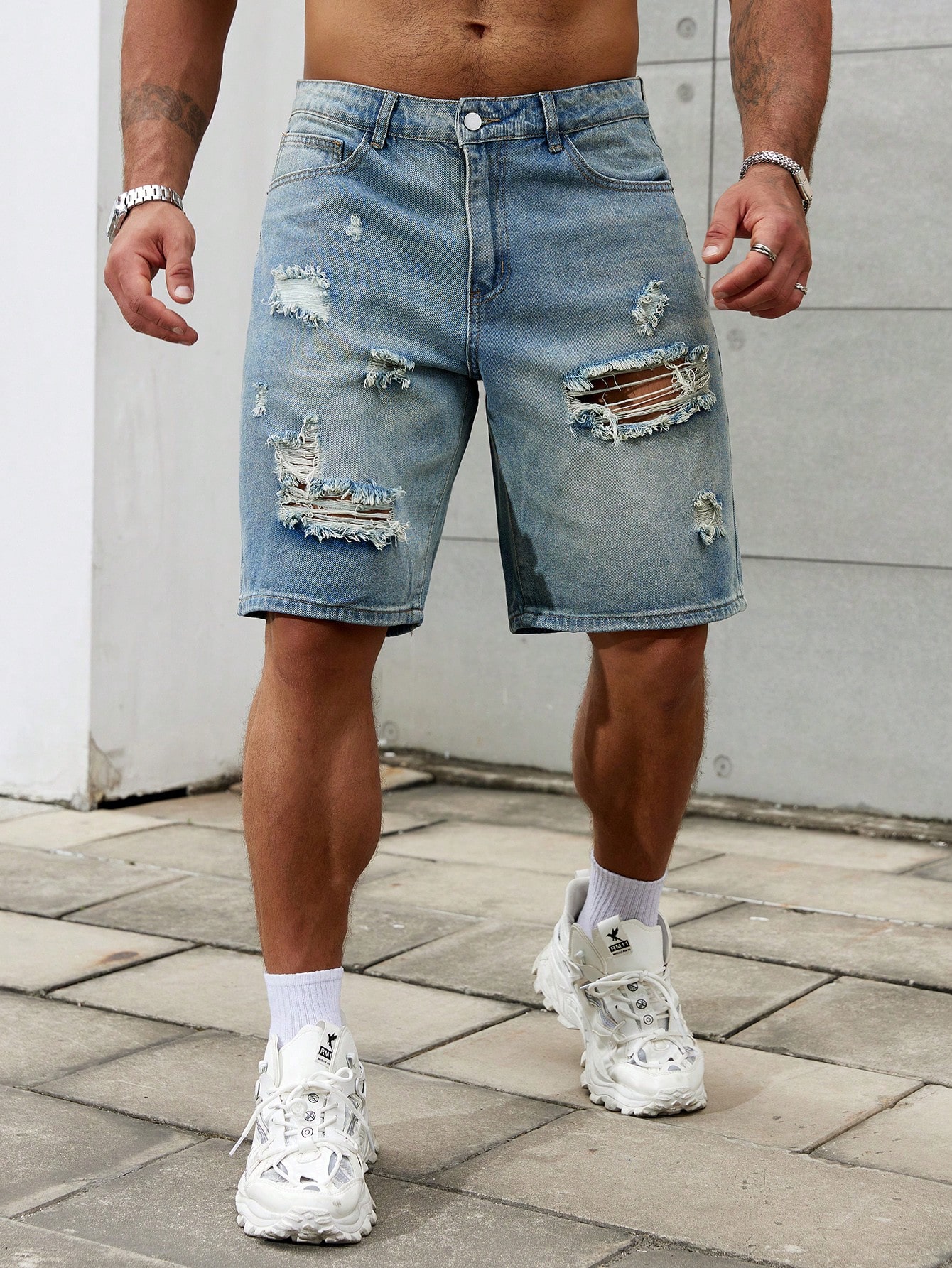 Men Plus Size Denim Shorts