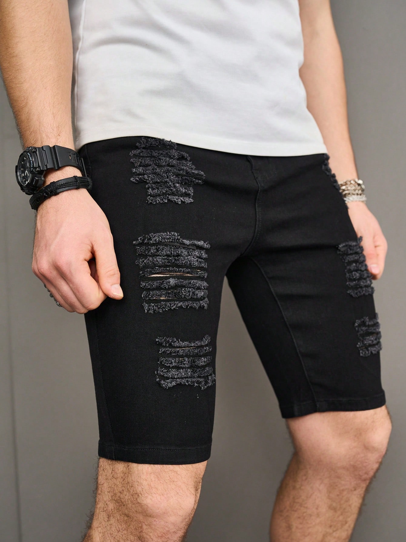 Men Plus Size Denim Shorts