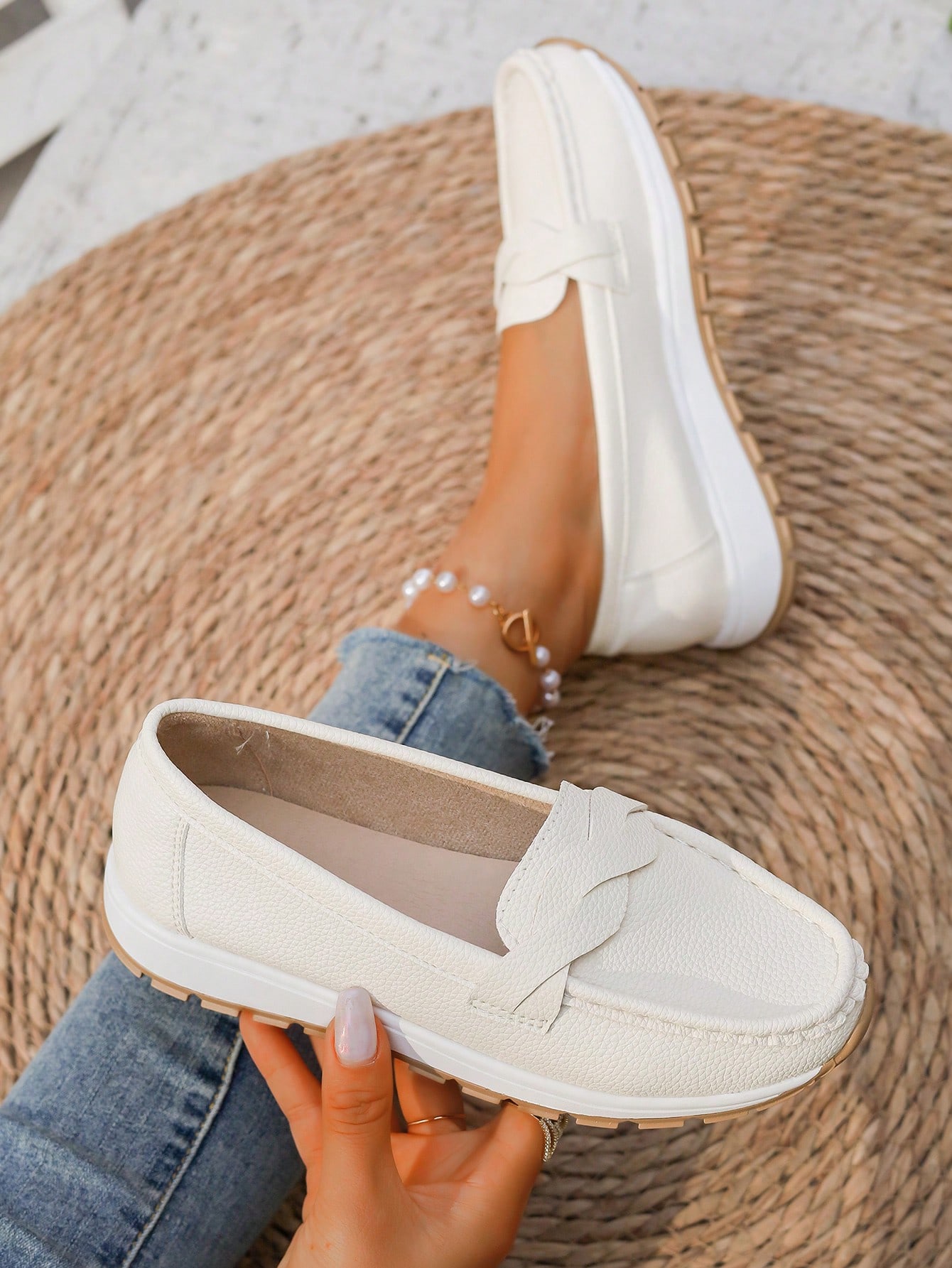 In Beige Women Flats