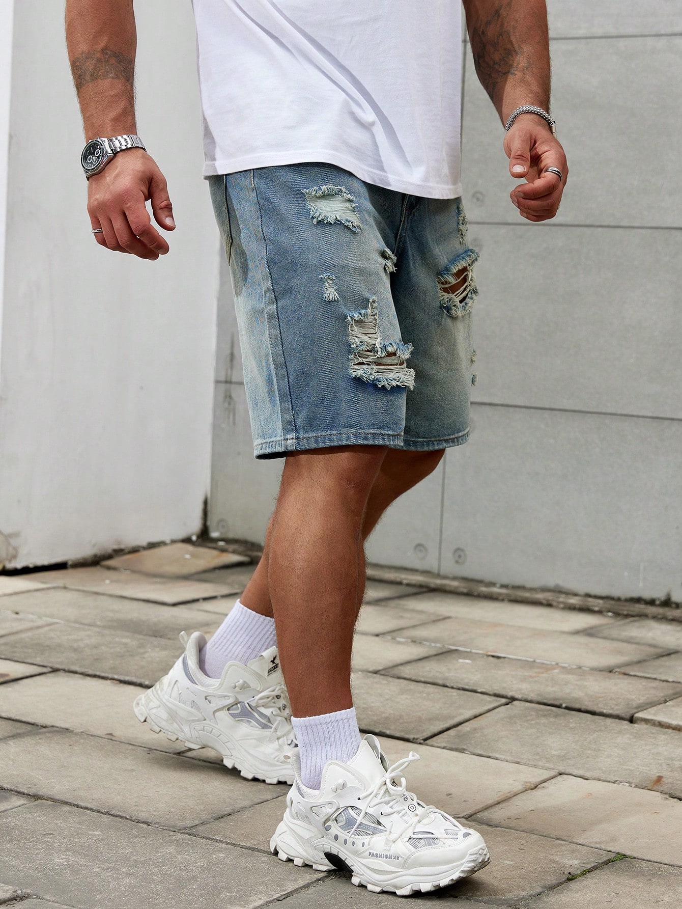 Men Plus Size Denim Shorts