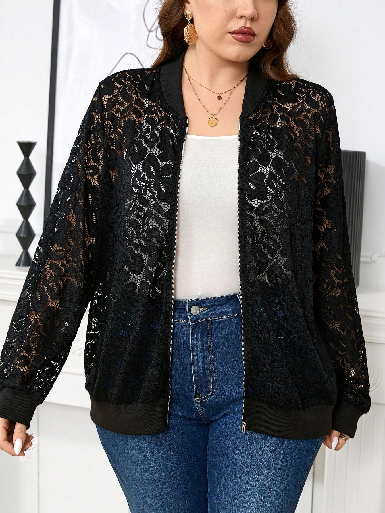 In Black Plus Size Jackets