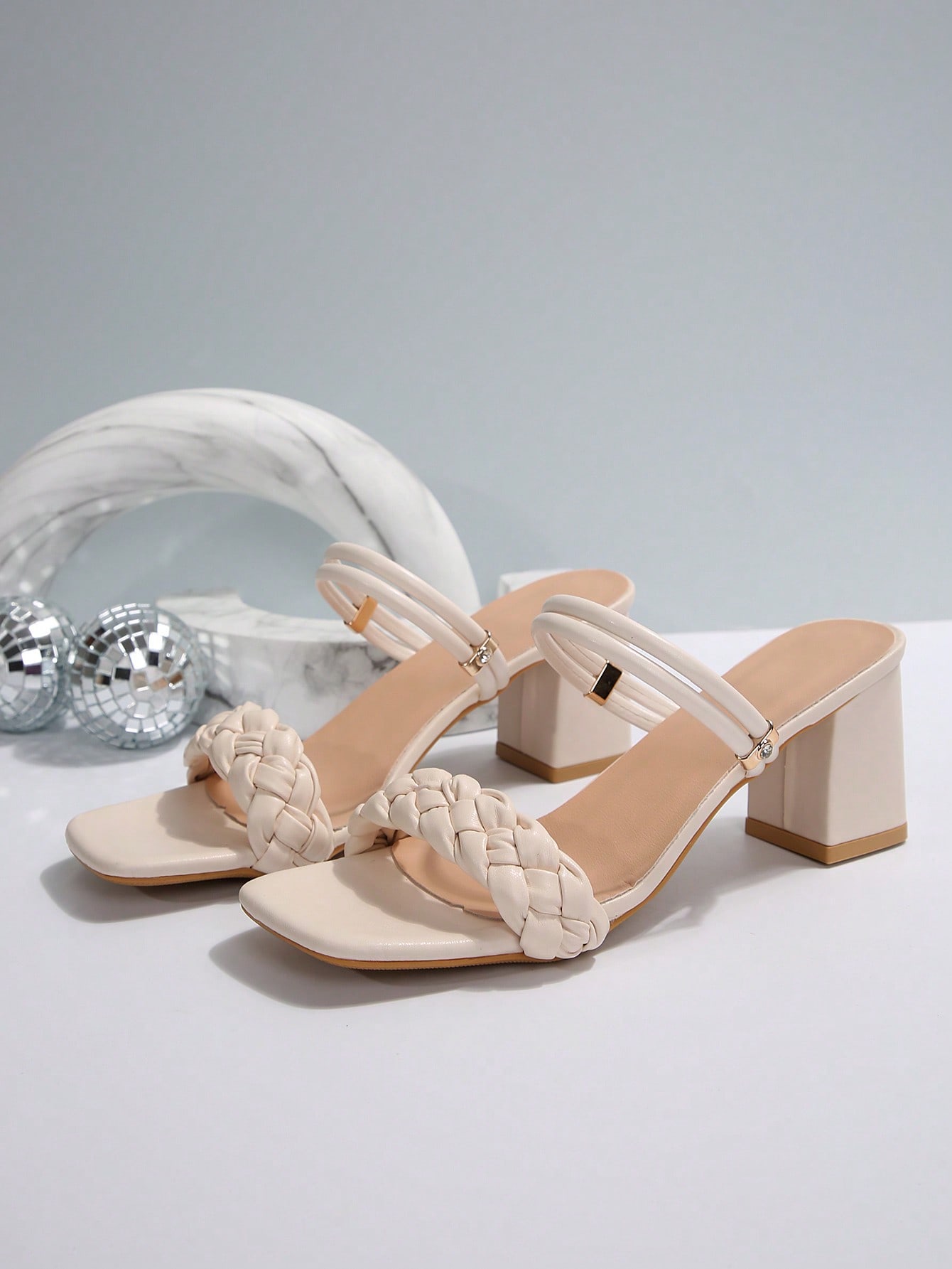 In Beige Women Heeled Sandals