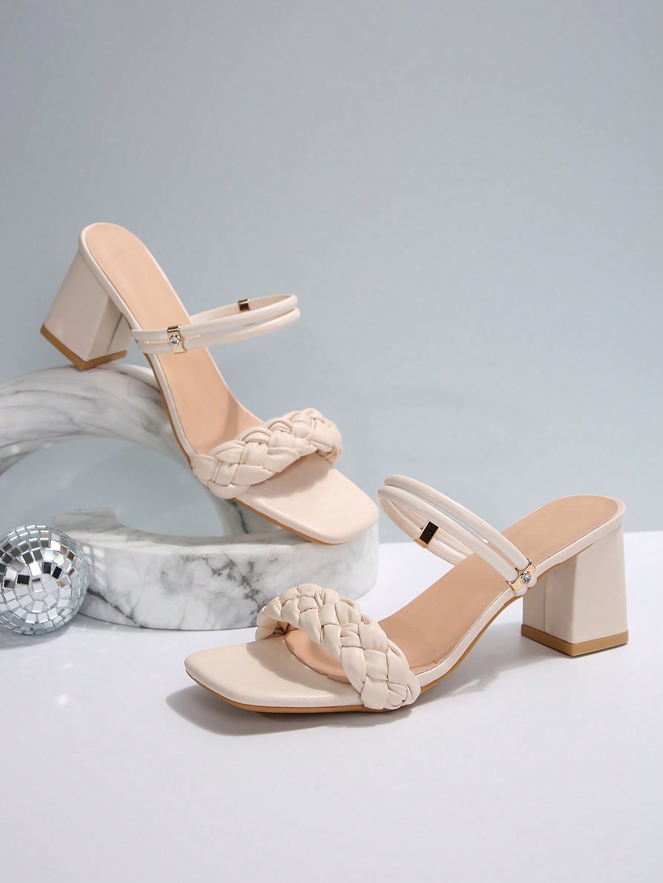 In Beige Women Heeled Sandals