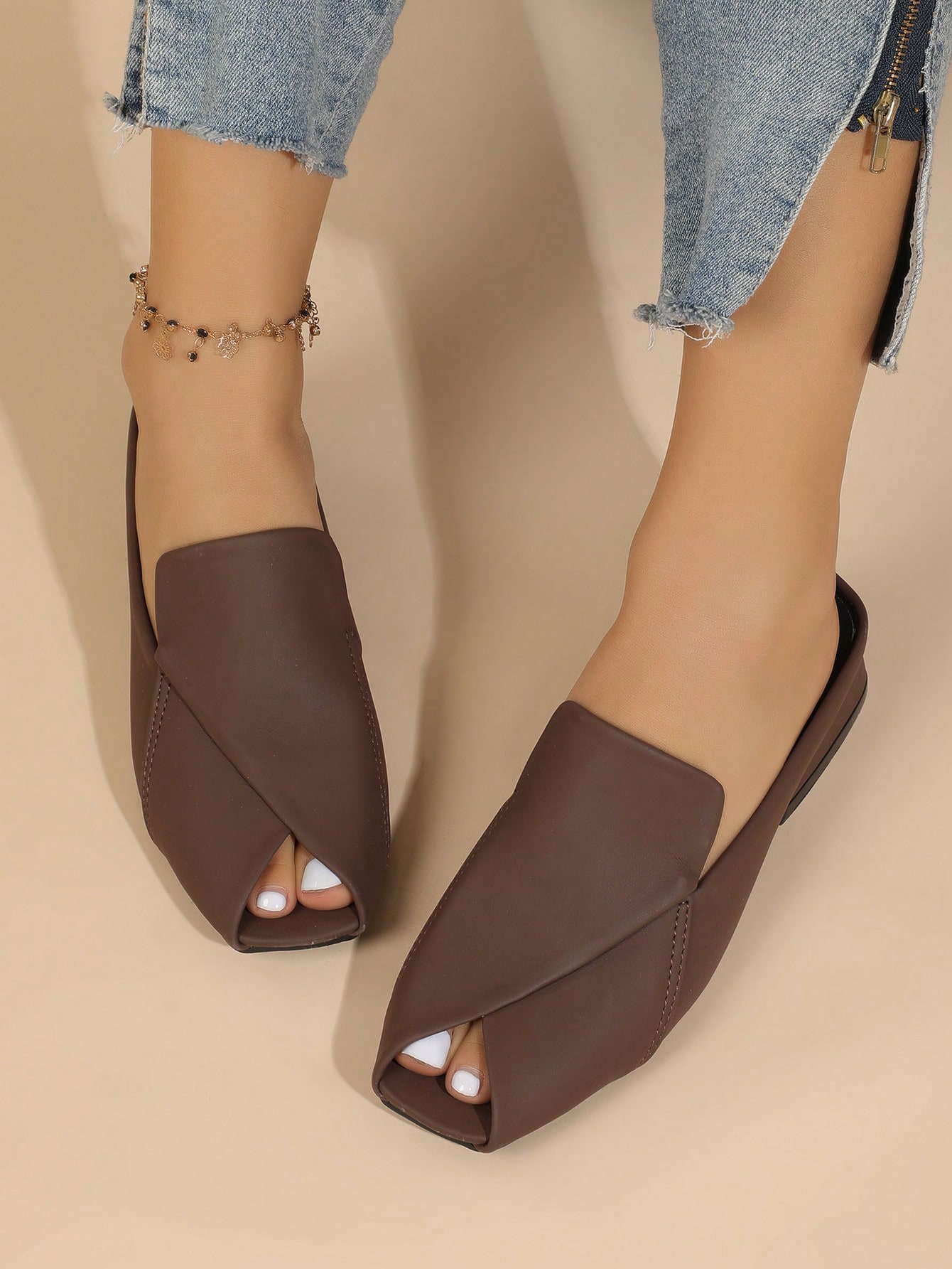 In Coffee Brown Women Heeled Sandals