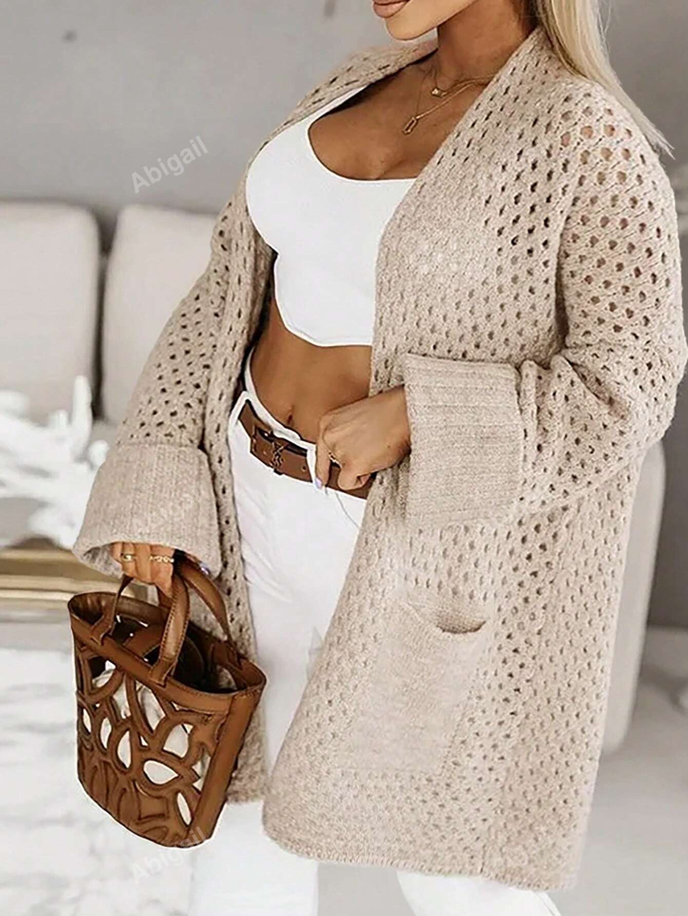 In Long Sleeve Plus Size Cardigans