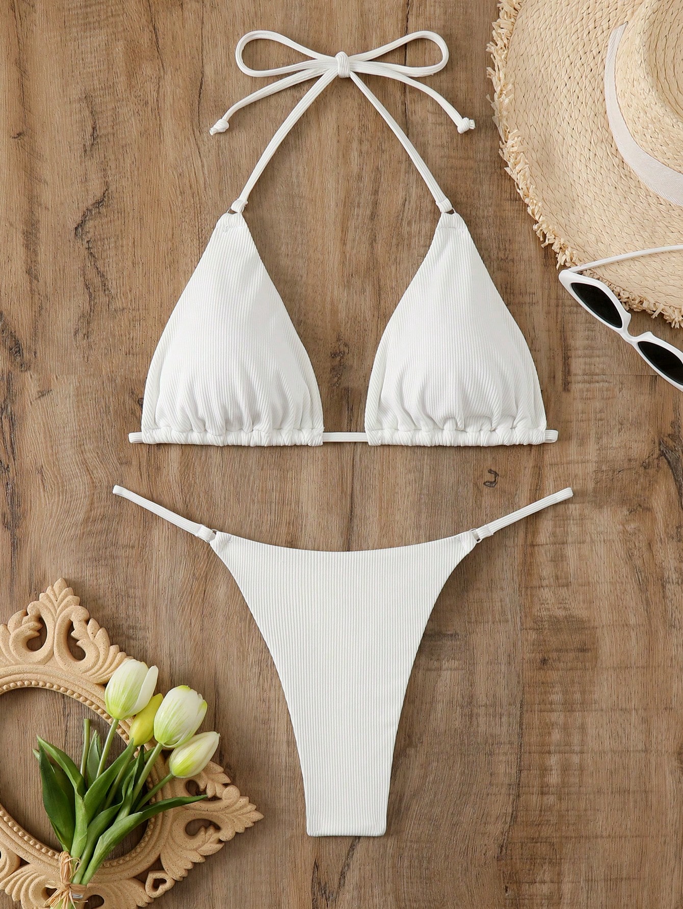 In White Women Bikini Sets