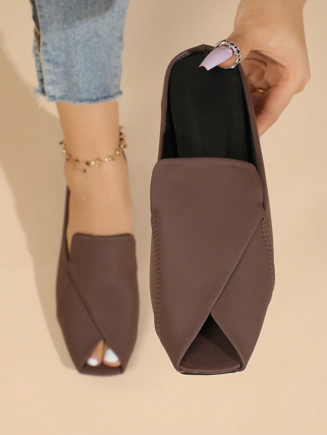 In Coffee Brown Women Heeled Sandals