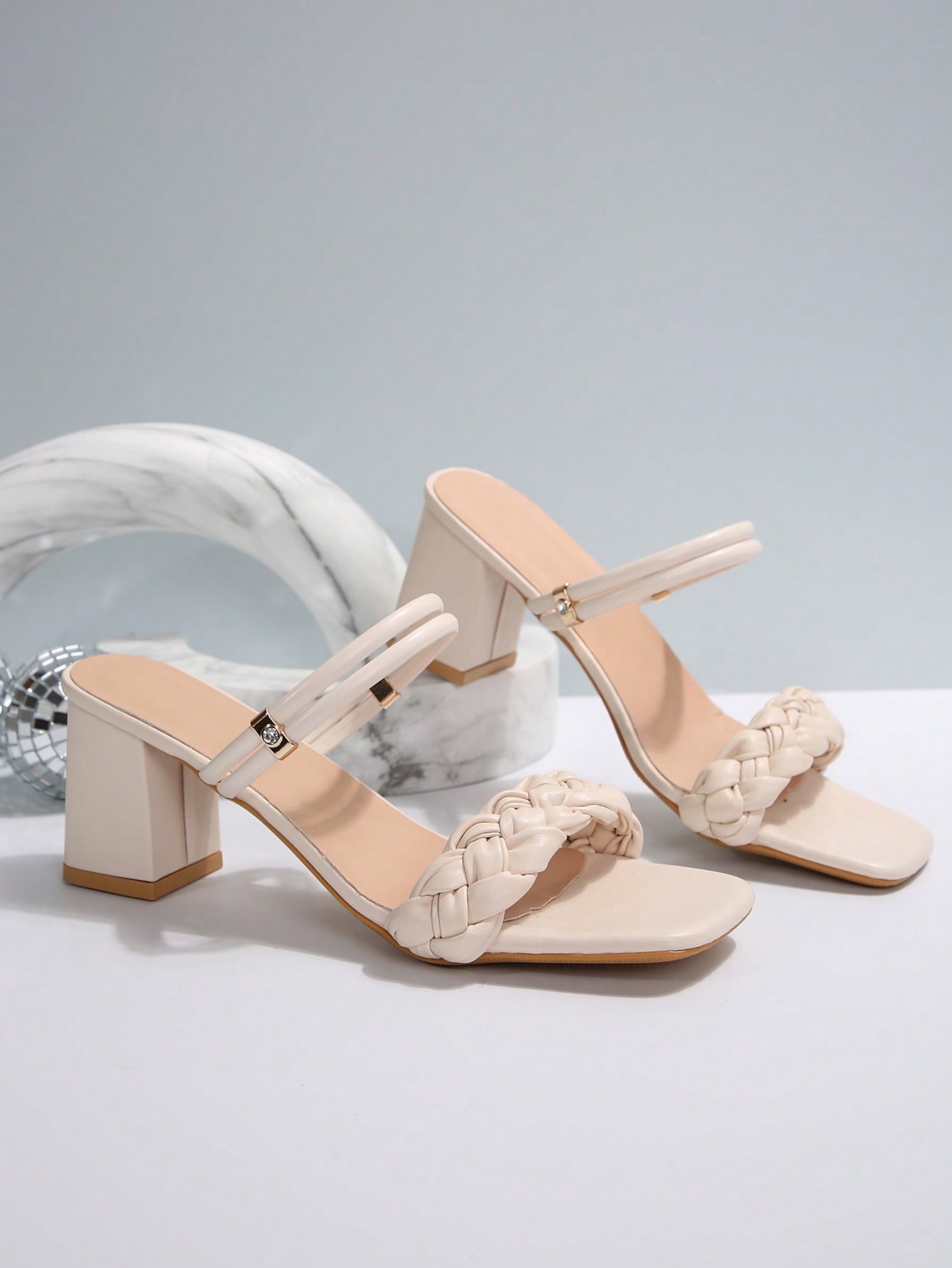 In Beige Women Heeled Sandals