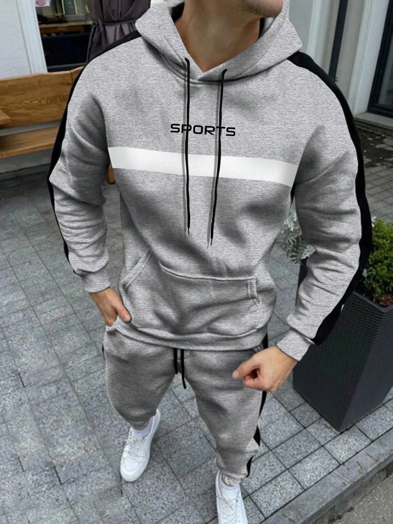 Men Plus Size Hoodie & Sweatshirt Co-ords