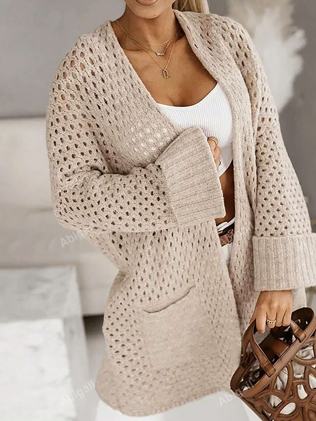 In Long Sleeve Plus Size Cardigans