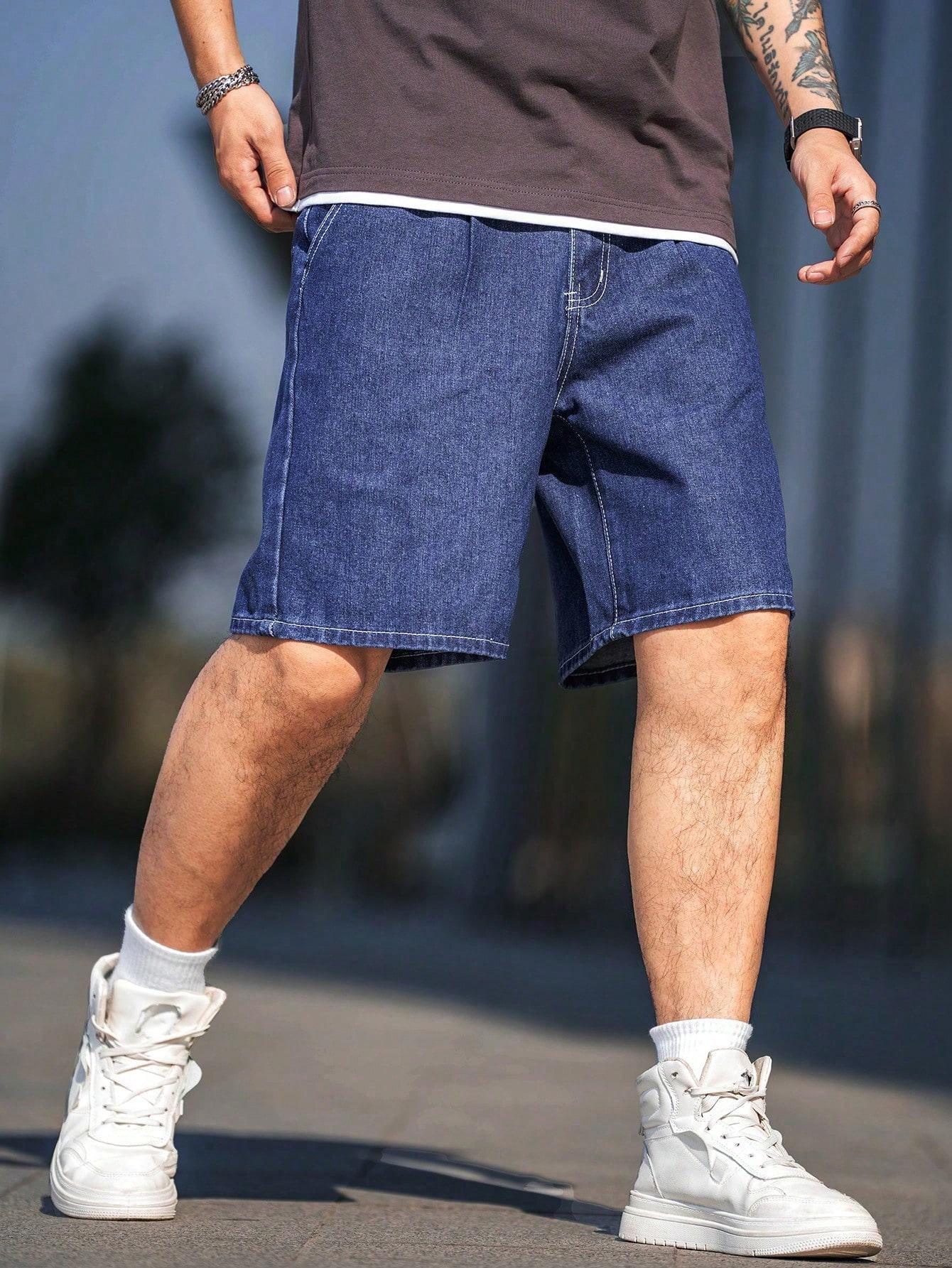 Men Plus Size Denim Shorts