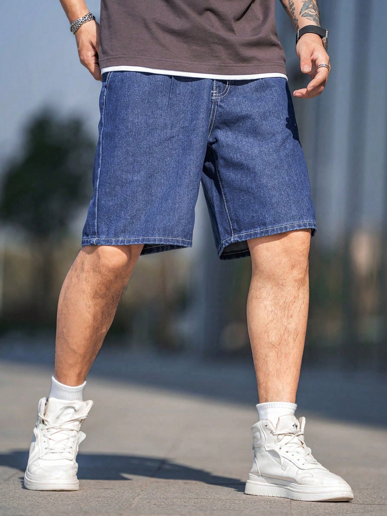 Men Plus Size Denim Shorts