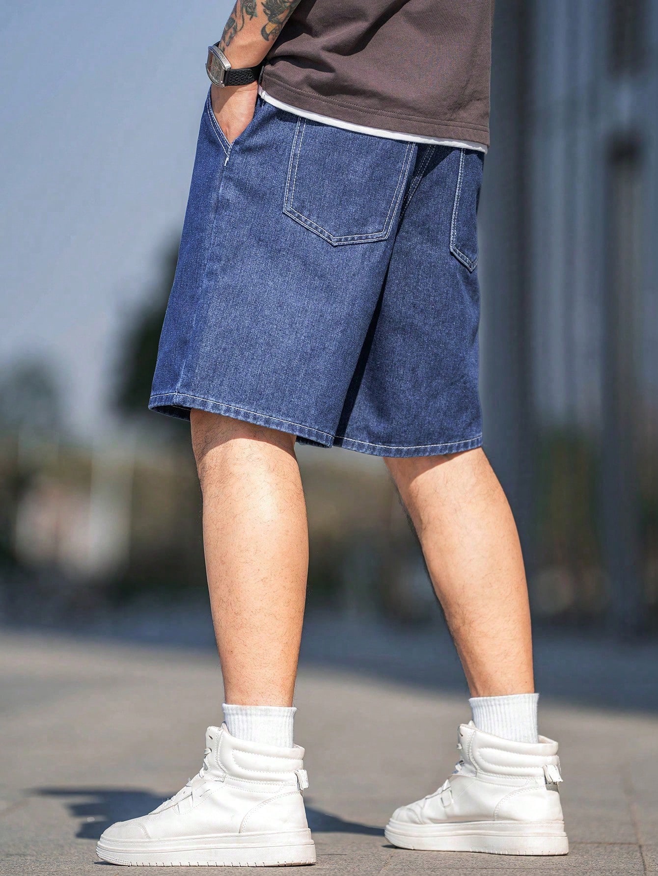 Men Plus Size Denim Shorts