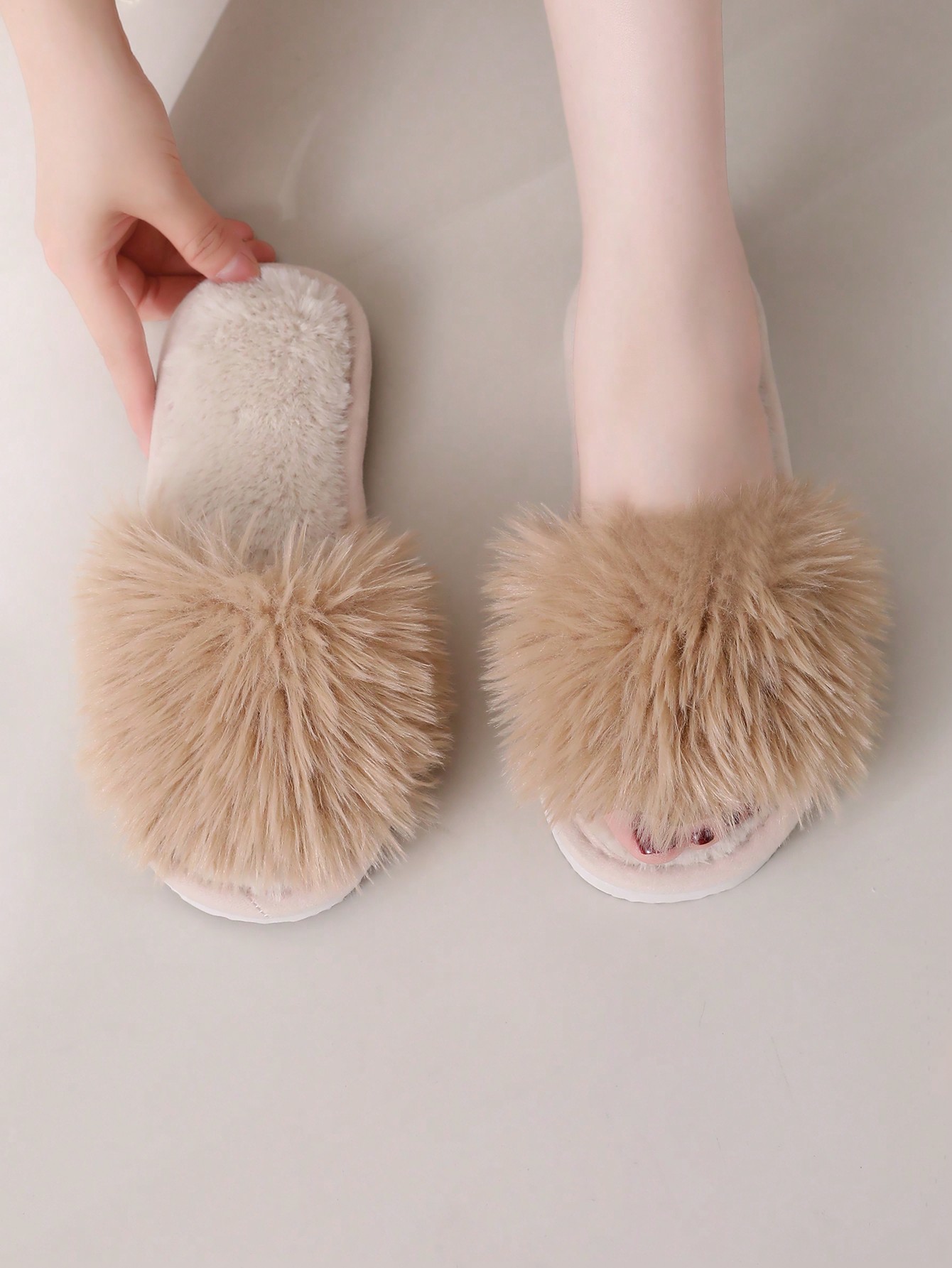 In Beige Women Home Slippers