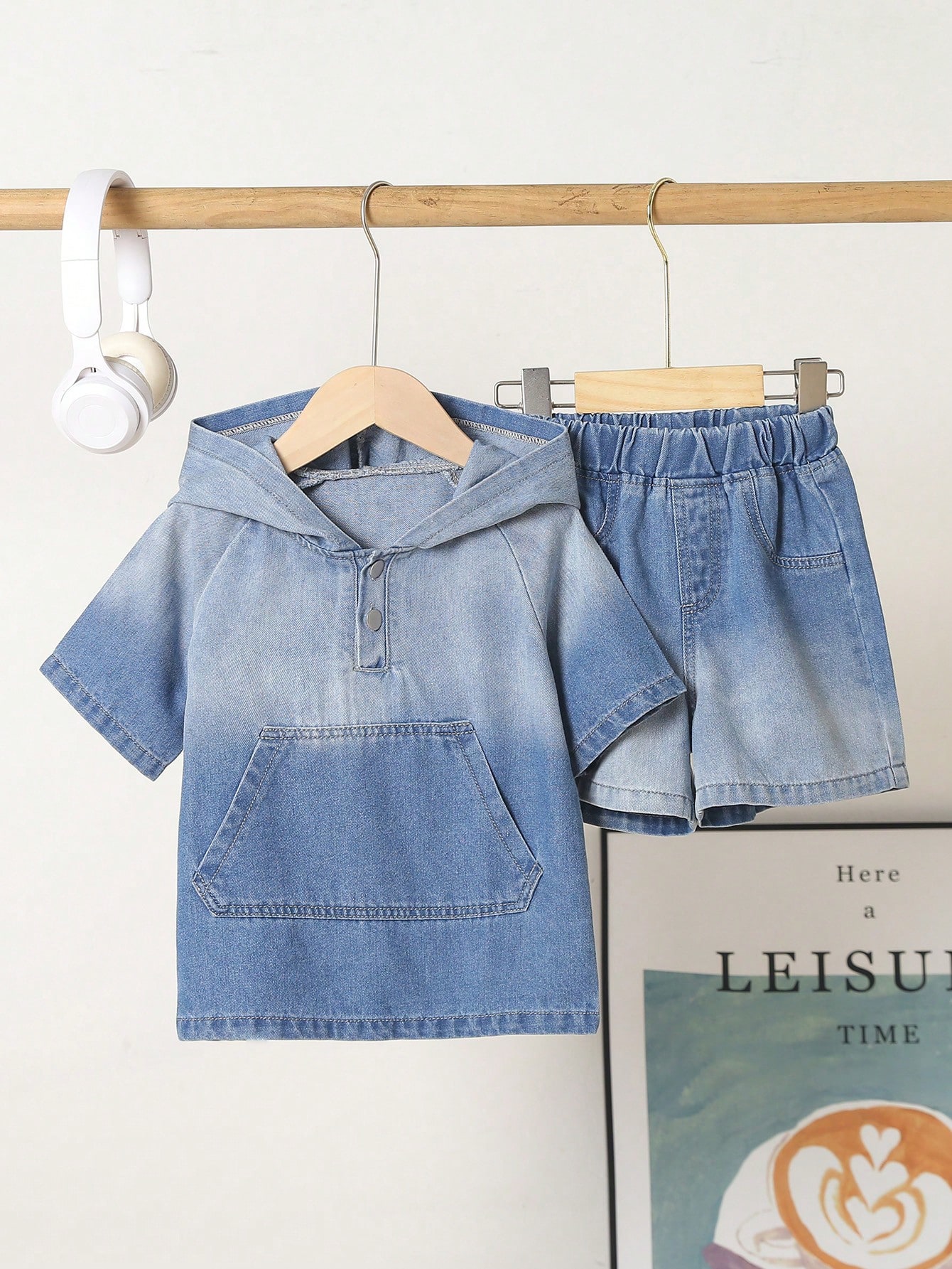 Young Boys Denim Two-piece Outfits