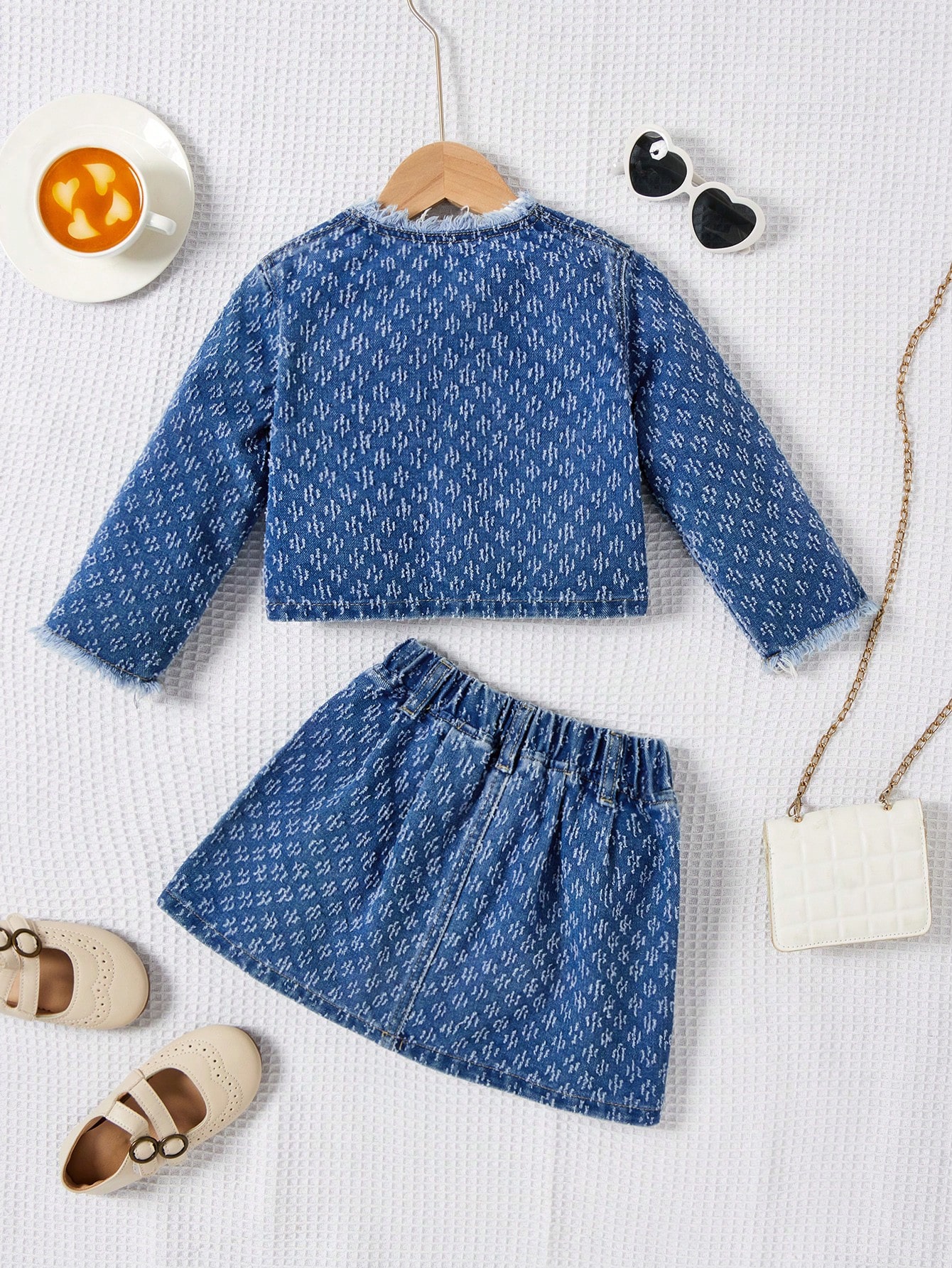 Young Girls Denim Two-piece Outfits