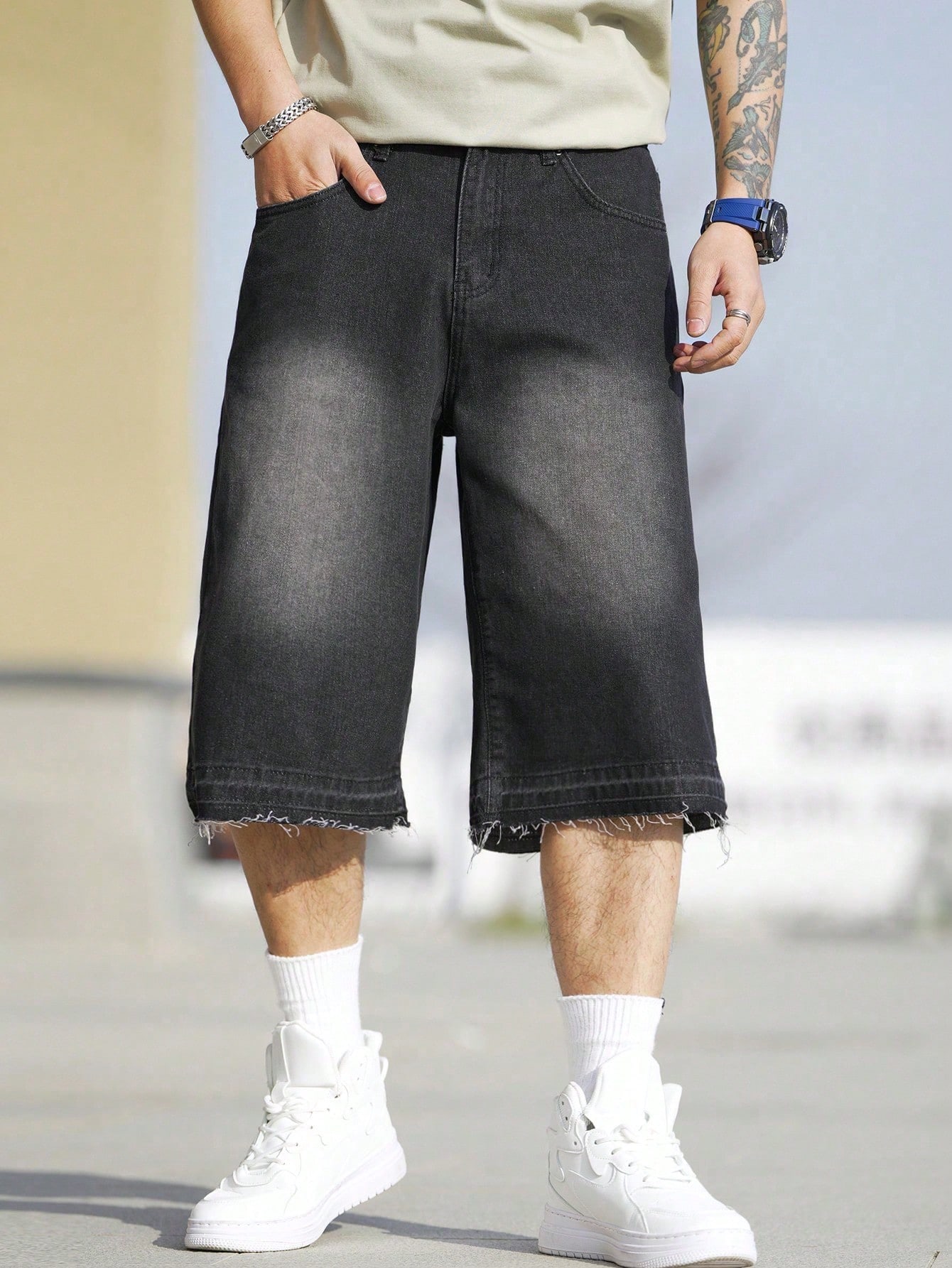 Men Plus Size Denim Shorts