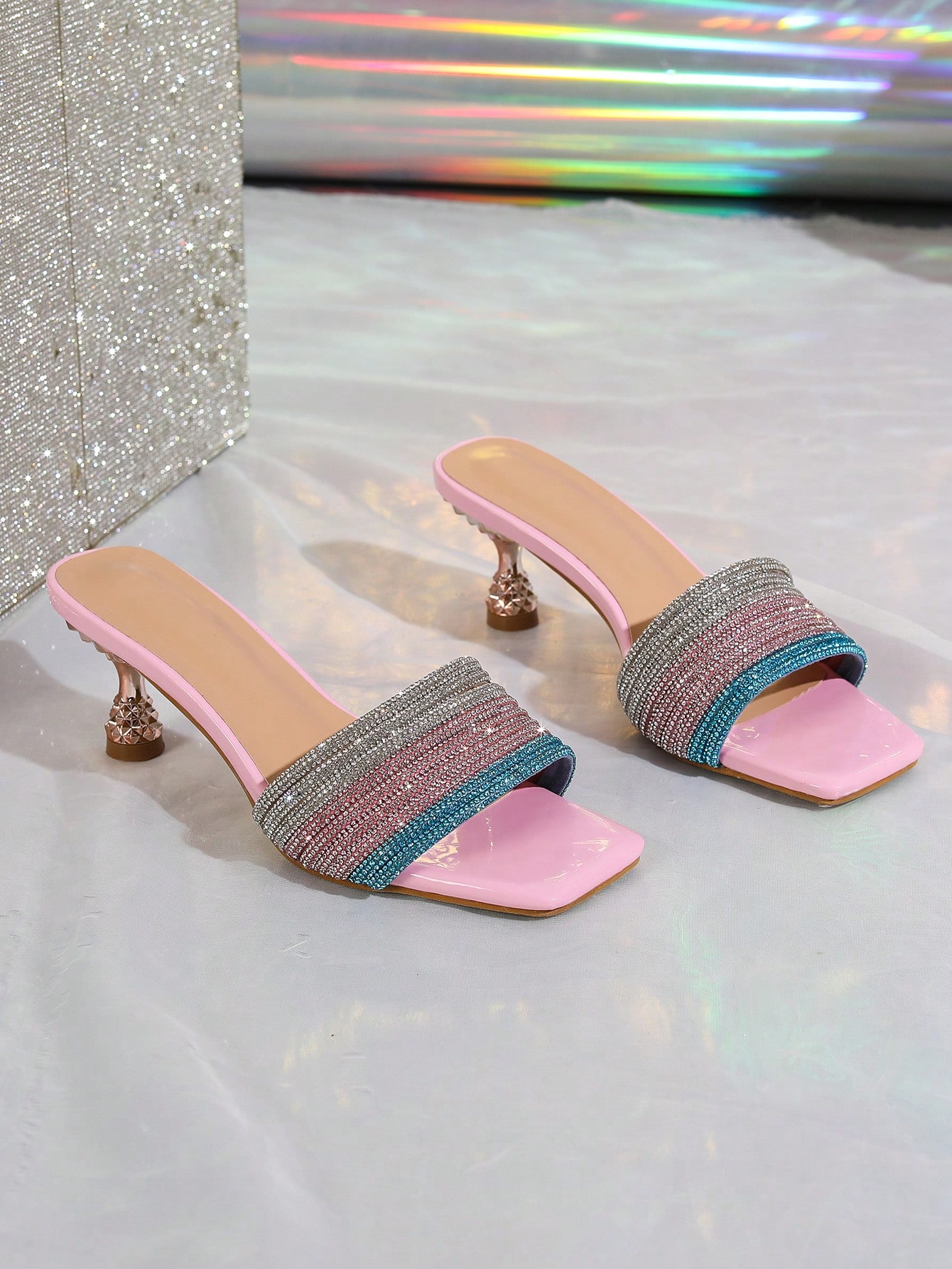 In Baby Pink Women Heeled Sandals