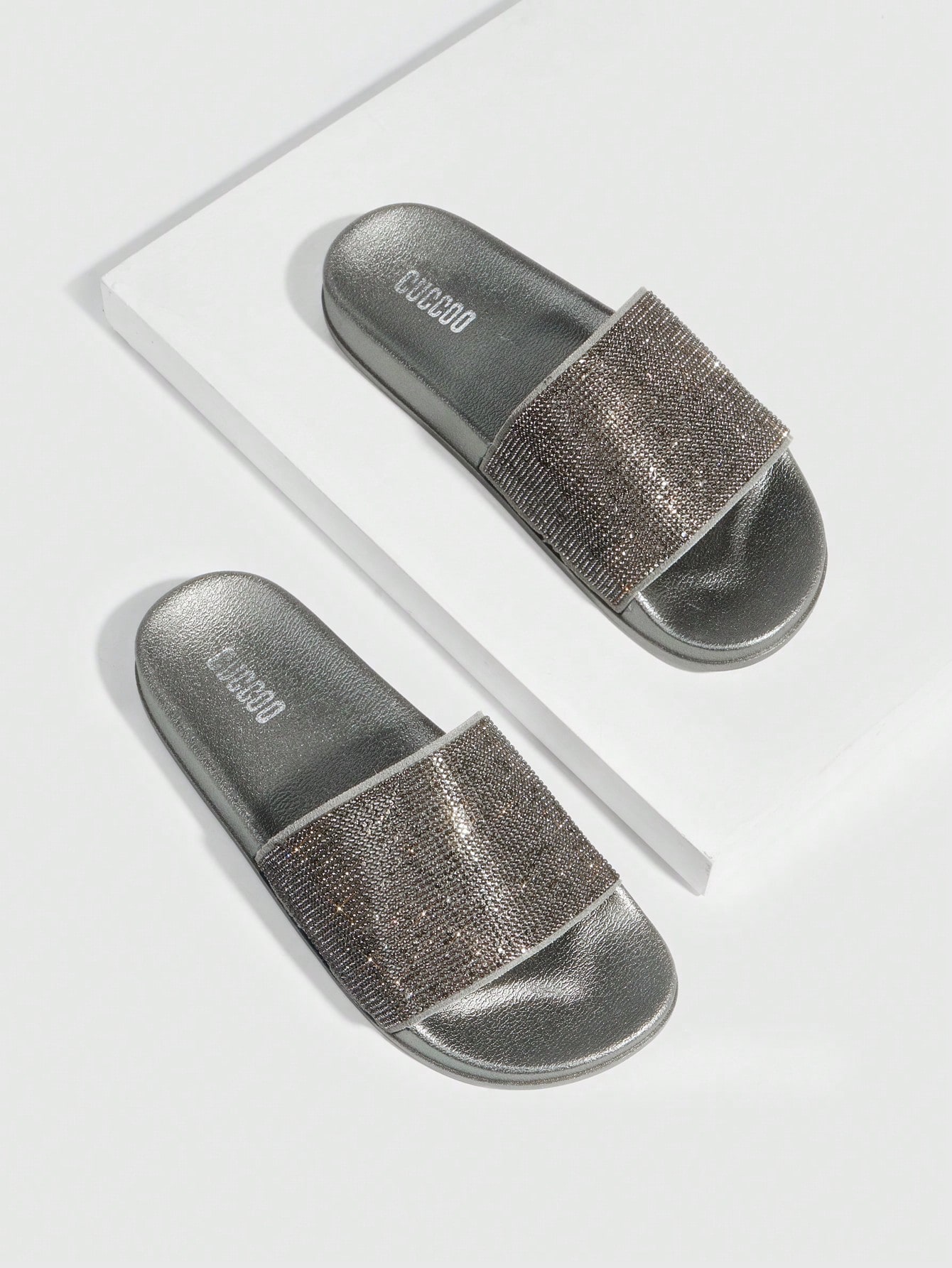 In Silver Women Slippers