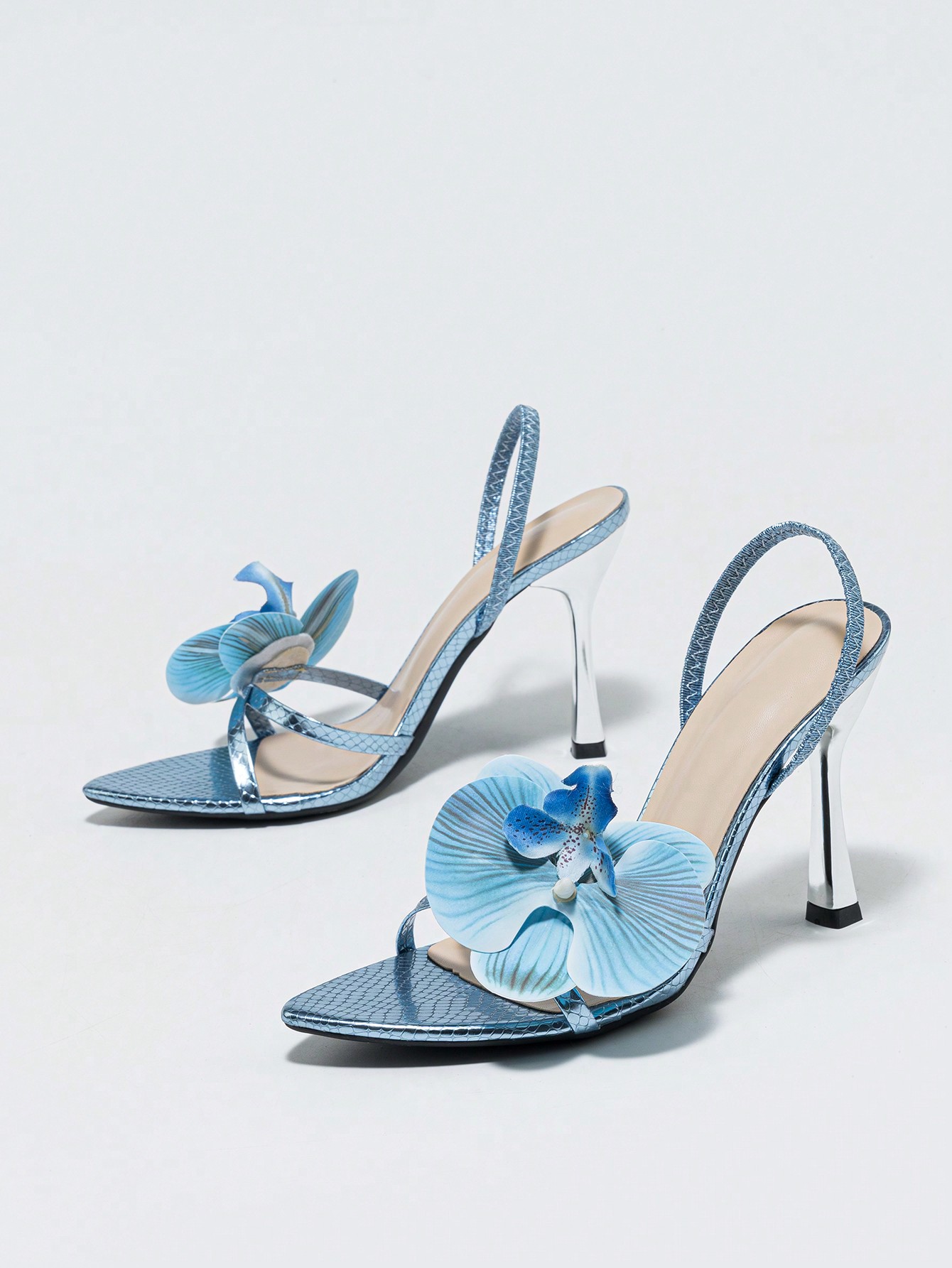 In Baby Blue Women Heeled Sandals