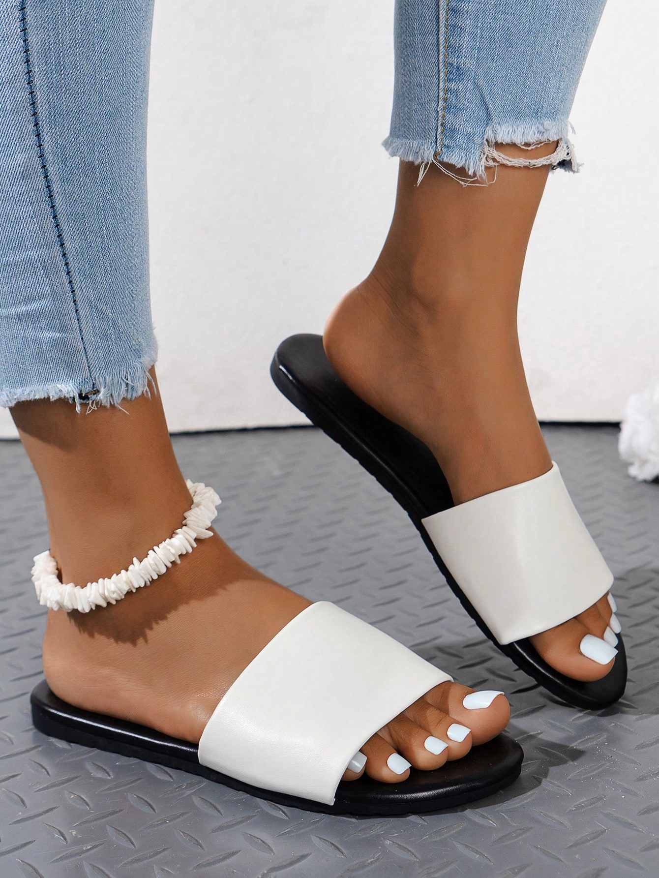 In Black and White Women Sandals