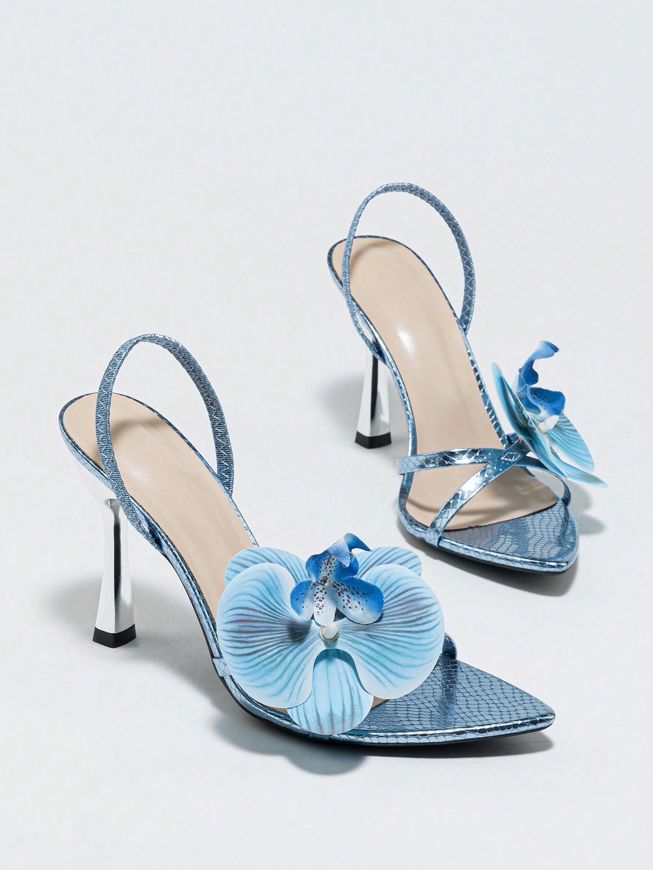 In Baby Blue Women Heeled Sandals