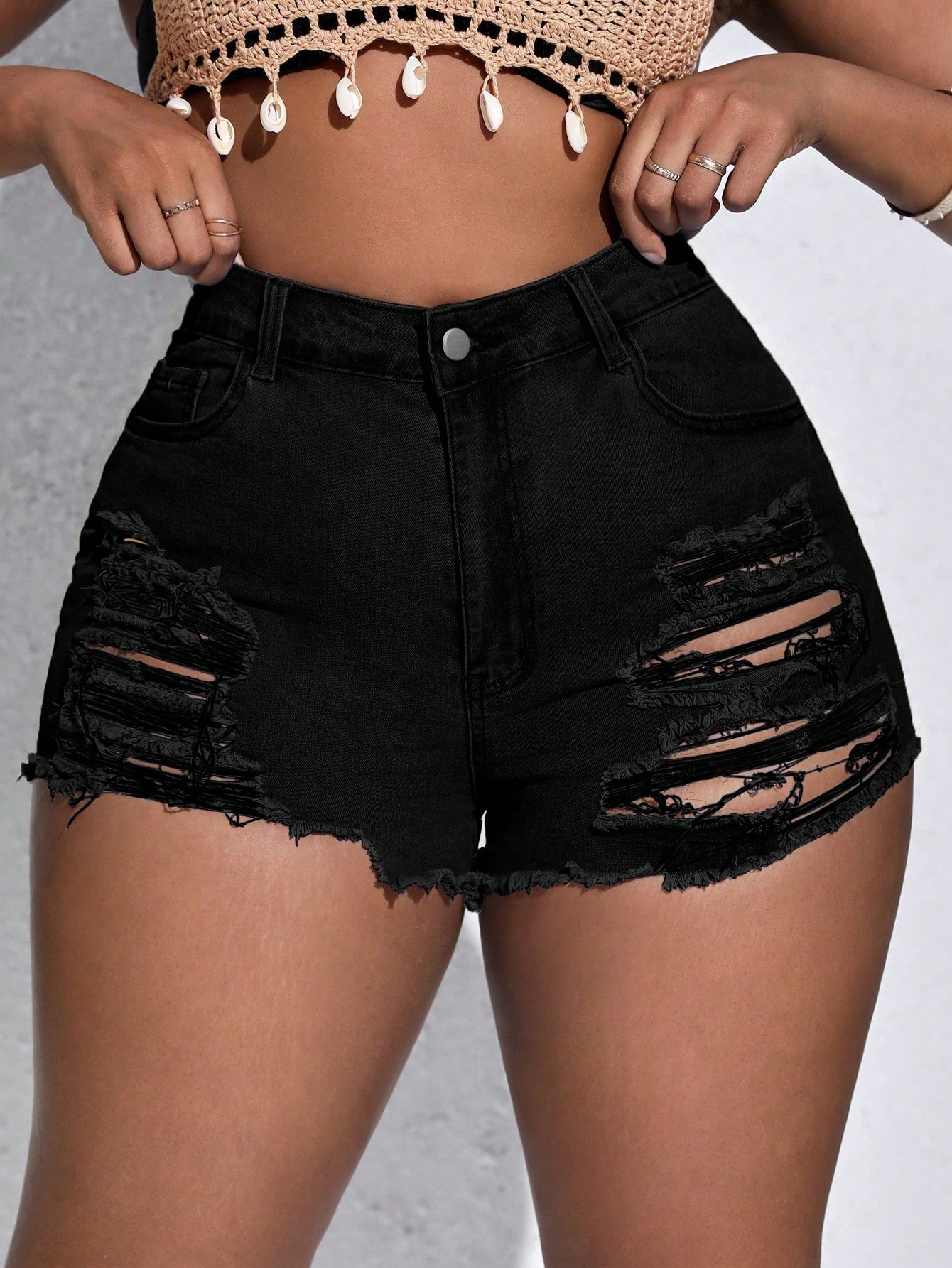 Plus Size Denim Shorts