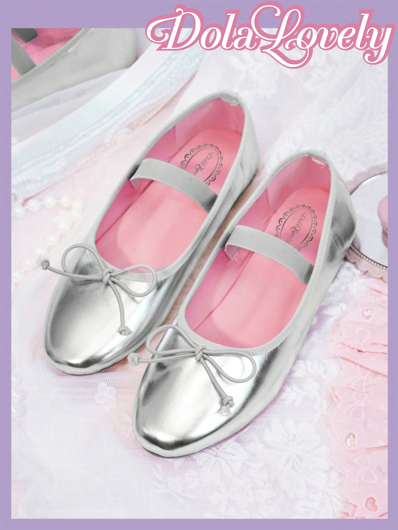 In Silver Women Flats