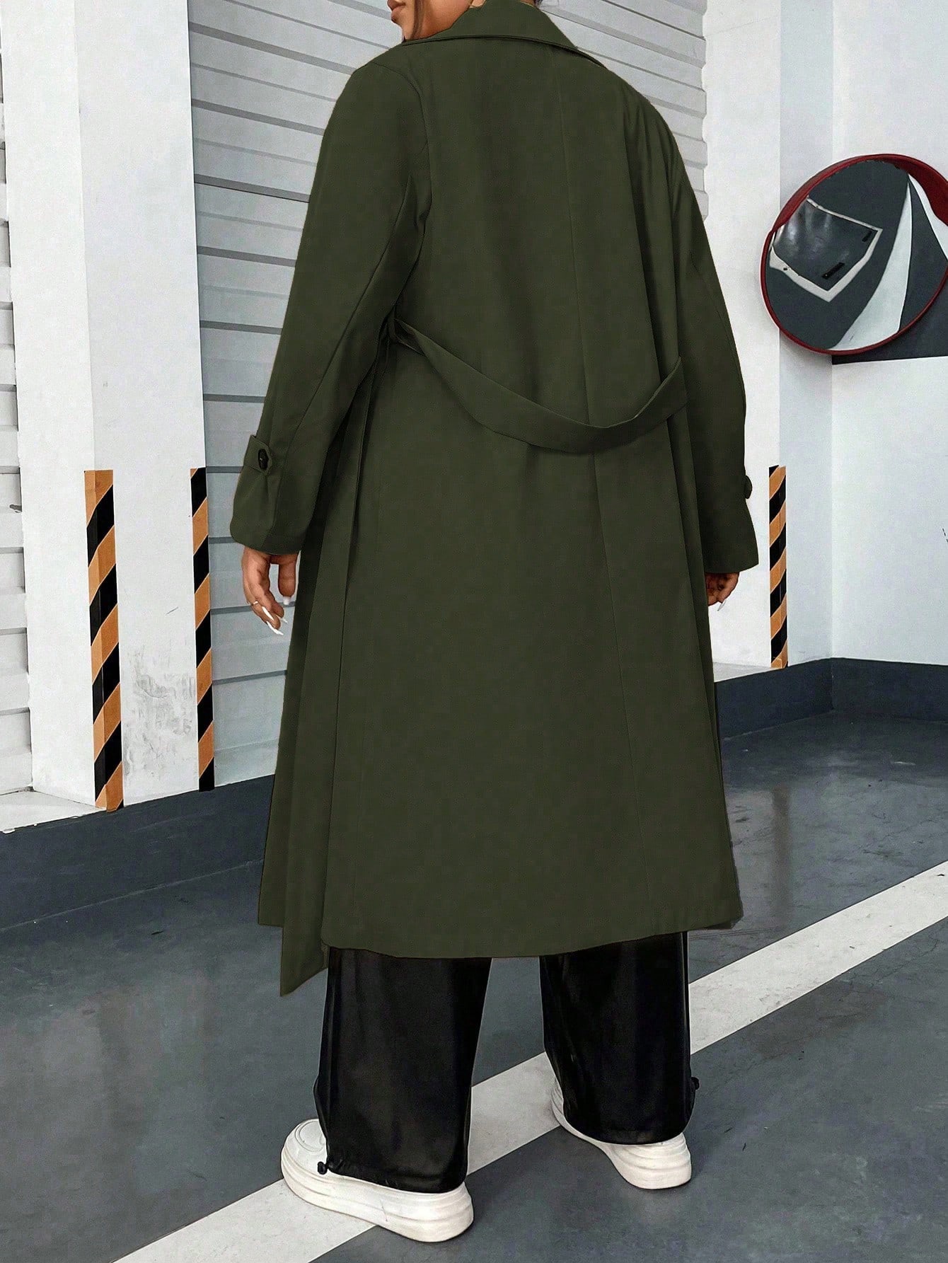 In Long Sleeve Plus Size Trench Coats