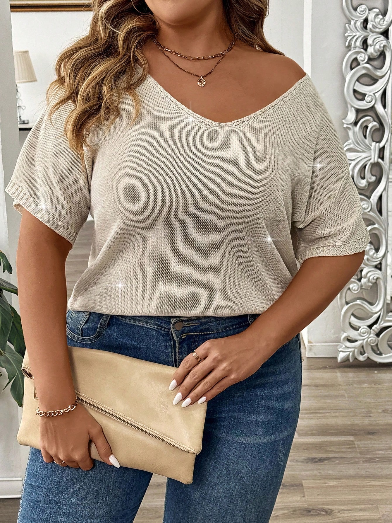 In Casual Plus Size Knit Tops