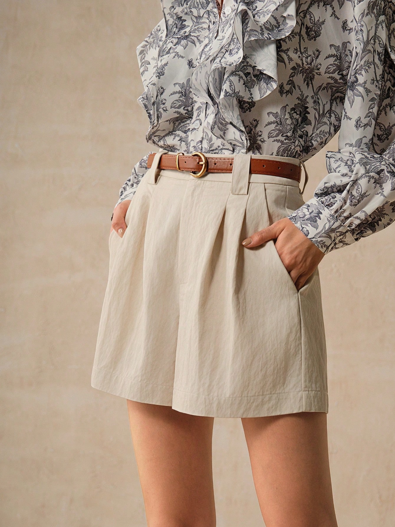 In Beige Women Shorts