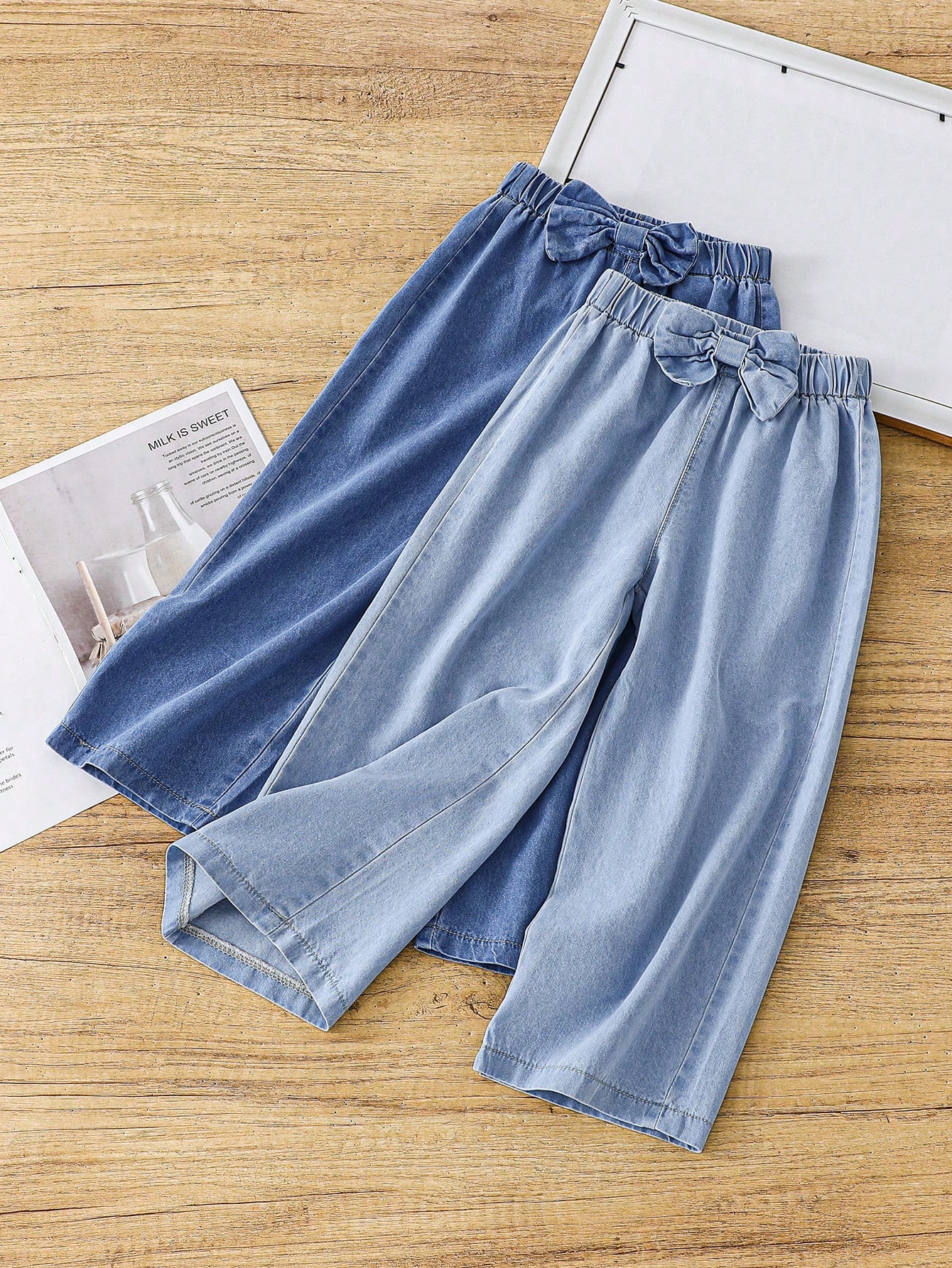 Young Girls Denim Two-piece Outfits