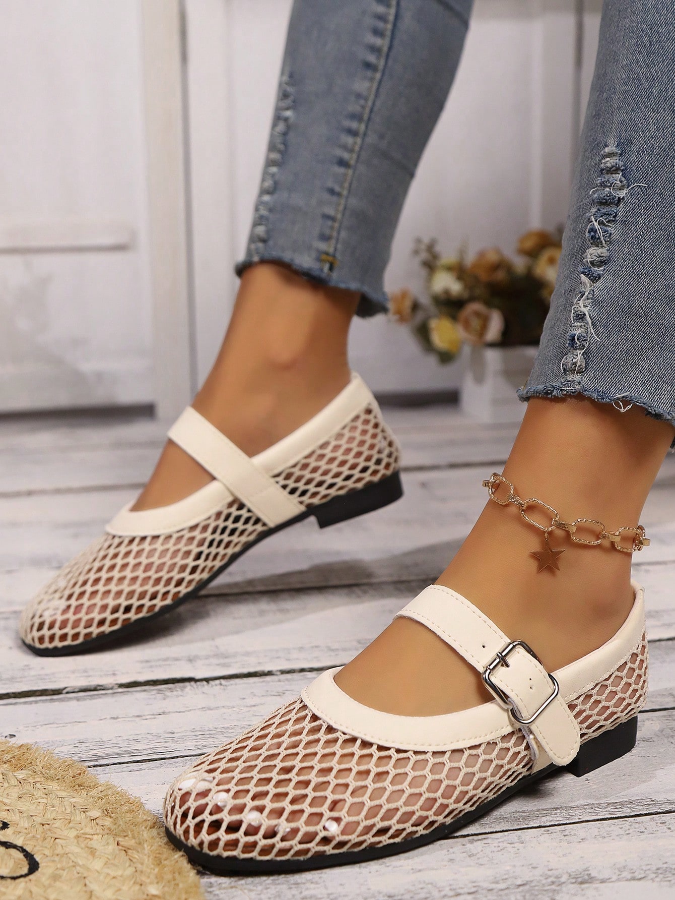 In Beige Women Flats