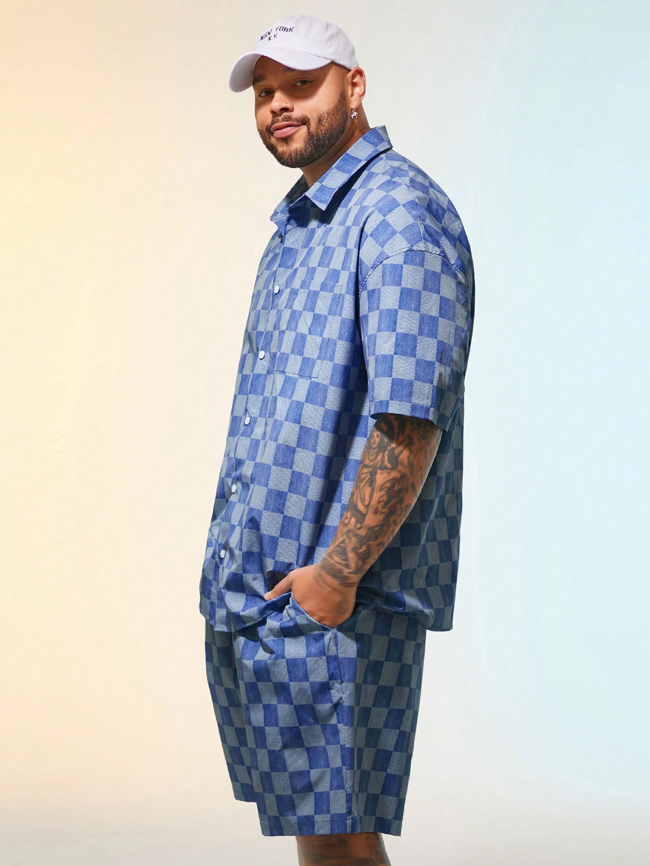 Men Plus Size Shirt Co-ords