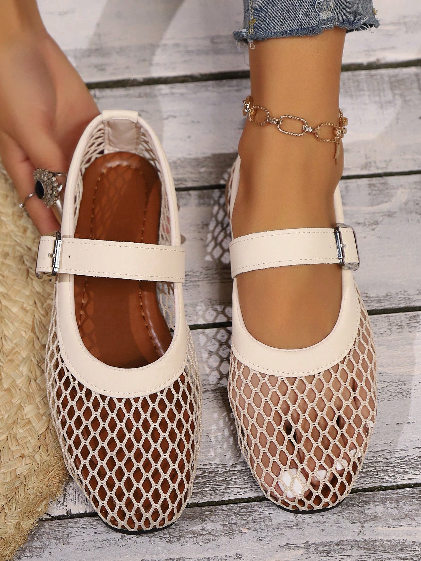 In Beige Women Flats