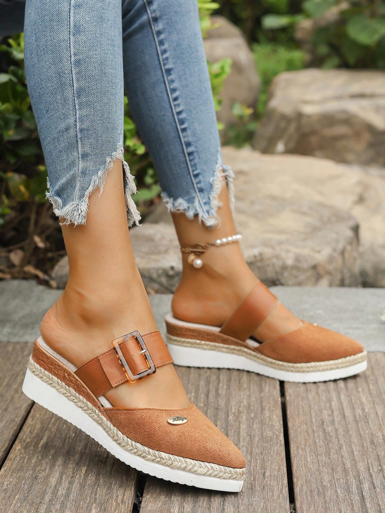 In Brown Women Wedges & Flatform