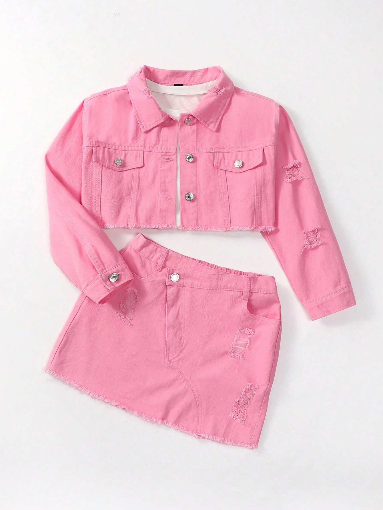 Tween Girls Denim Two-piece Outfits