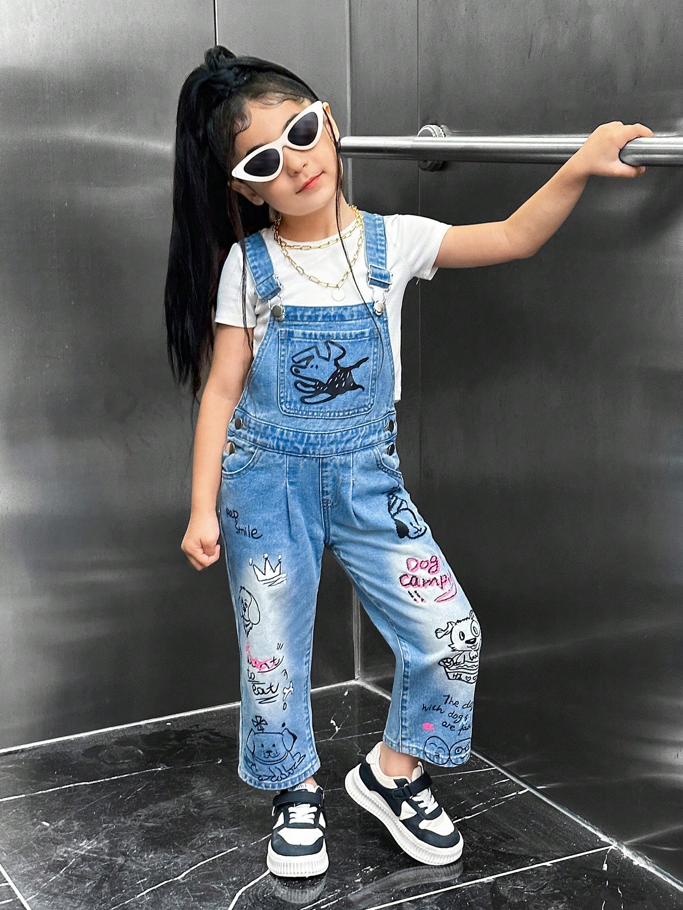 Young Girls Denim Overalls & Jumpsuits