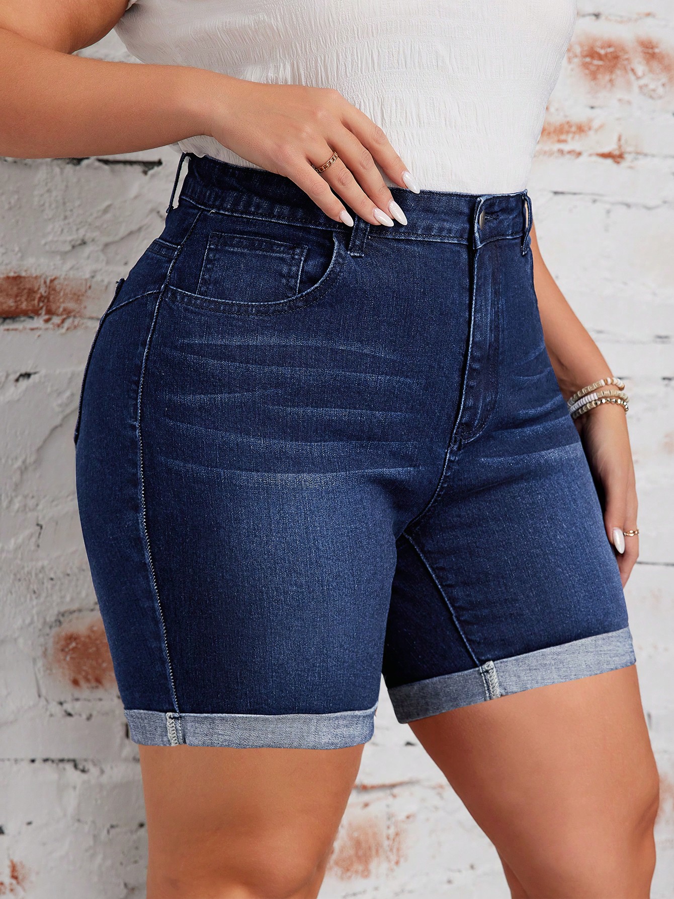 Plus Size Denim Shorts