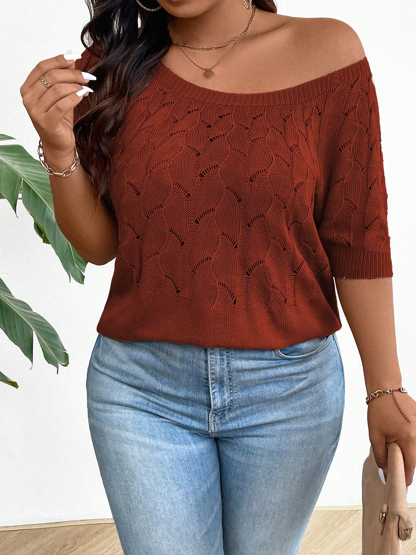 In Casual Plus Size Knit Tops